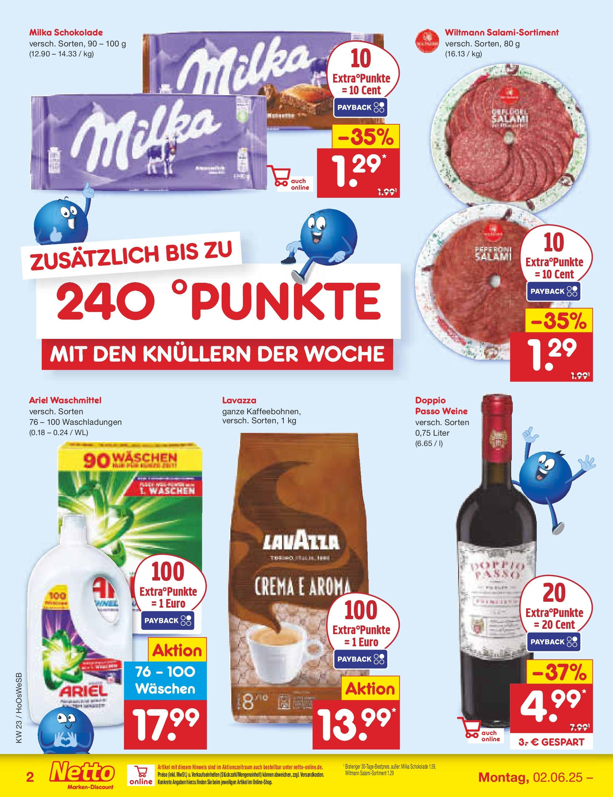 Netto Marken-Discount prospekt Hannover (ab 01.06.2025) » Angebote | Seite: 2 | Produkte: Lavazza, Ariel, Milka schokolade, Waschmittel