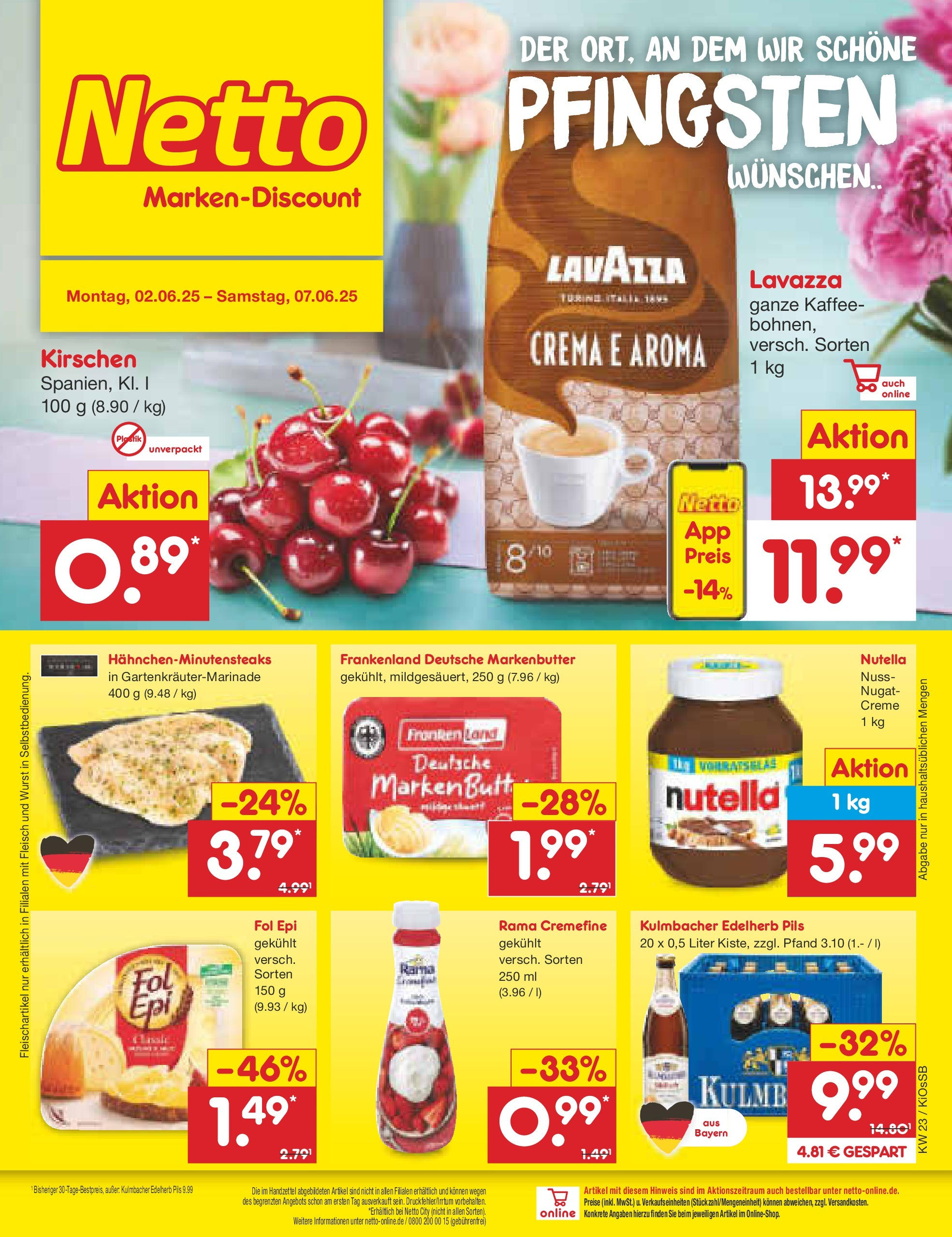 Netto Marken-Discount prospekt Oberhaid (ab 01.06.2025) » Angebote | Seite: 1 | Produkte: Rama, Kaffee, Rama cremefine, Nutella