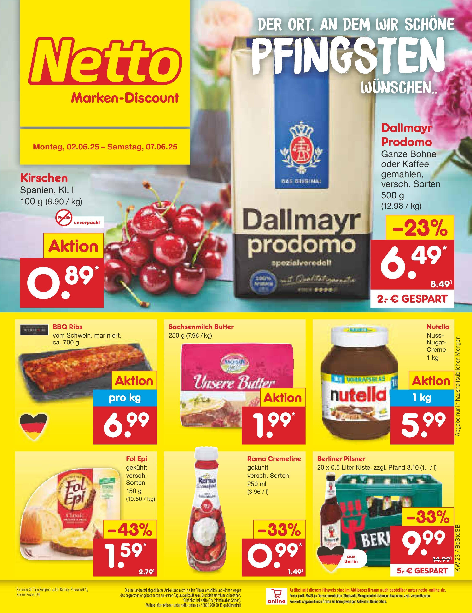 Netto Marken-Discount prospekt Berlin-Spandau (ab 01.06.2025) » Angebote | Seite: 1 | Produkte: Berliner, Kaffee, Nutella, Berliner pilsner