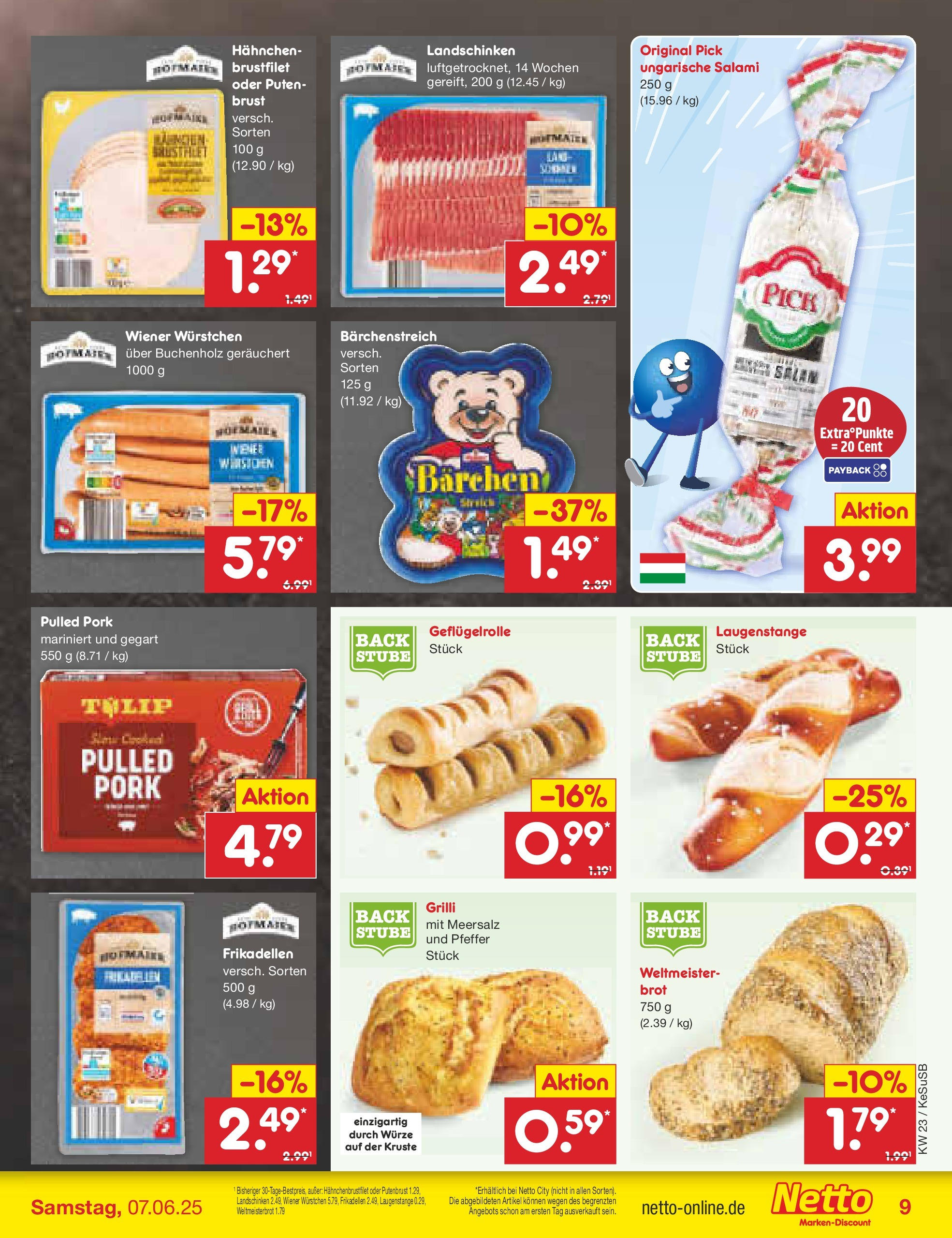 Netto Marken-Discount prospekt Kruft	 (ab 01.06.2025) » Angebote | Seite: 11 | Produkte: Grill, Hahnchen, Wiener wurstchen, Brot