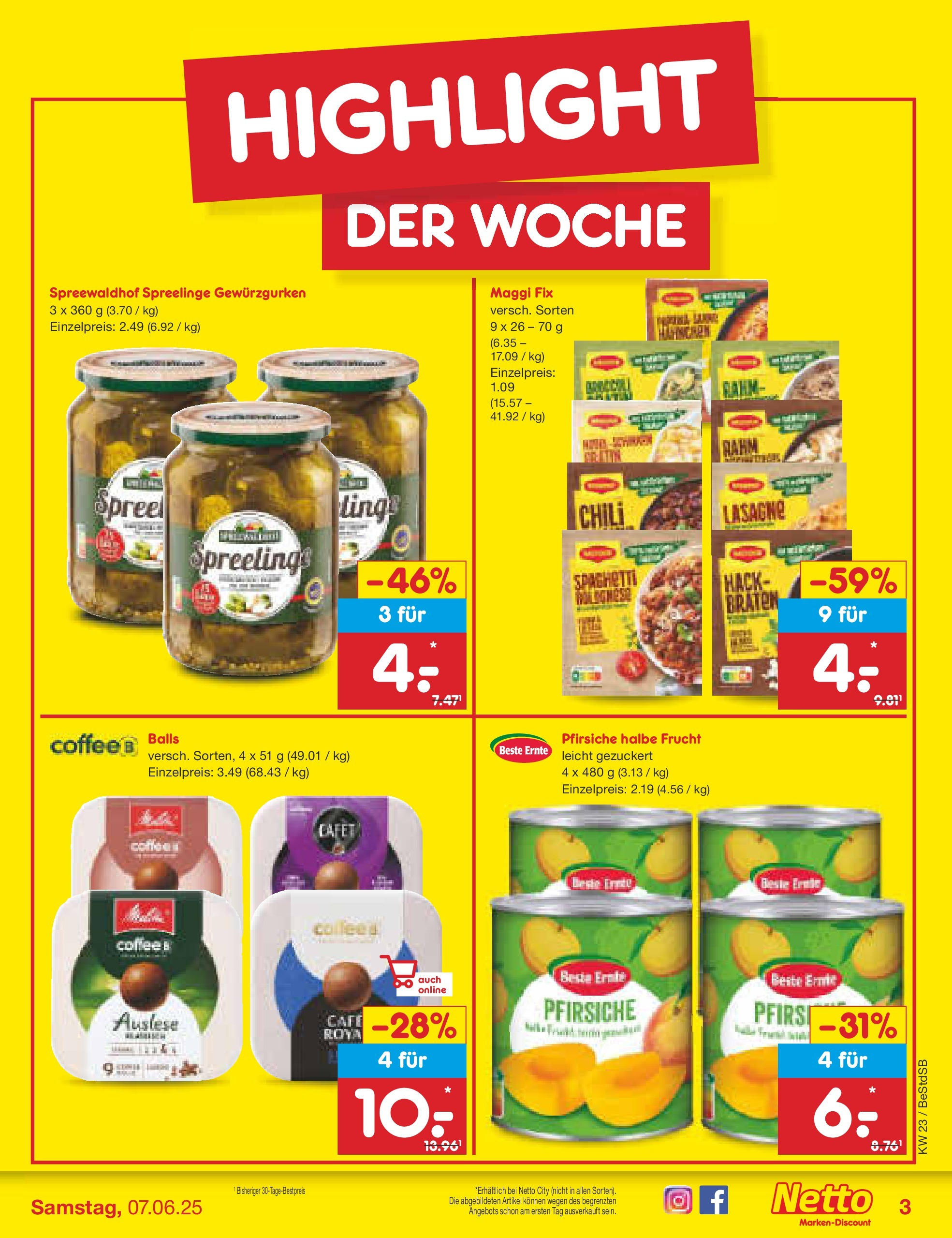 Netto Marken-Discount prospekt Berlin-Spandau (ab 01.06.2025) » Angebote | Seite: 3 | Produkte: Maggi, Chili, Maggi fix