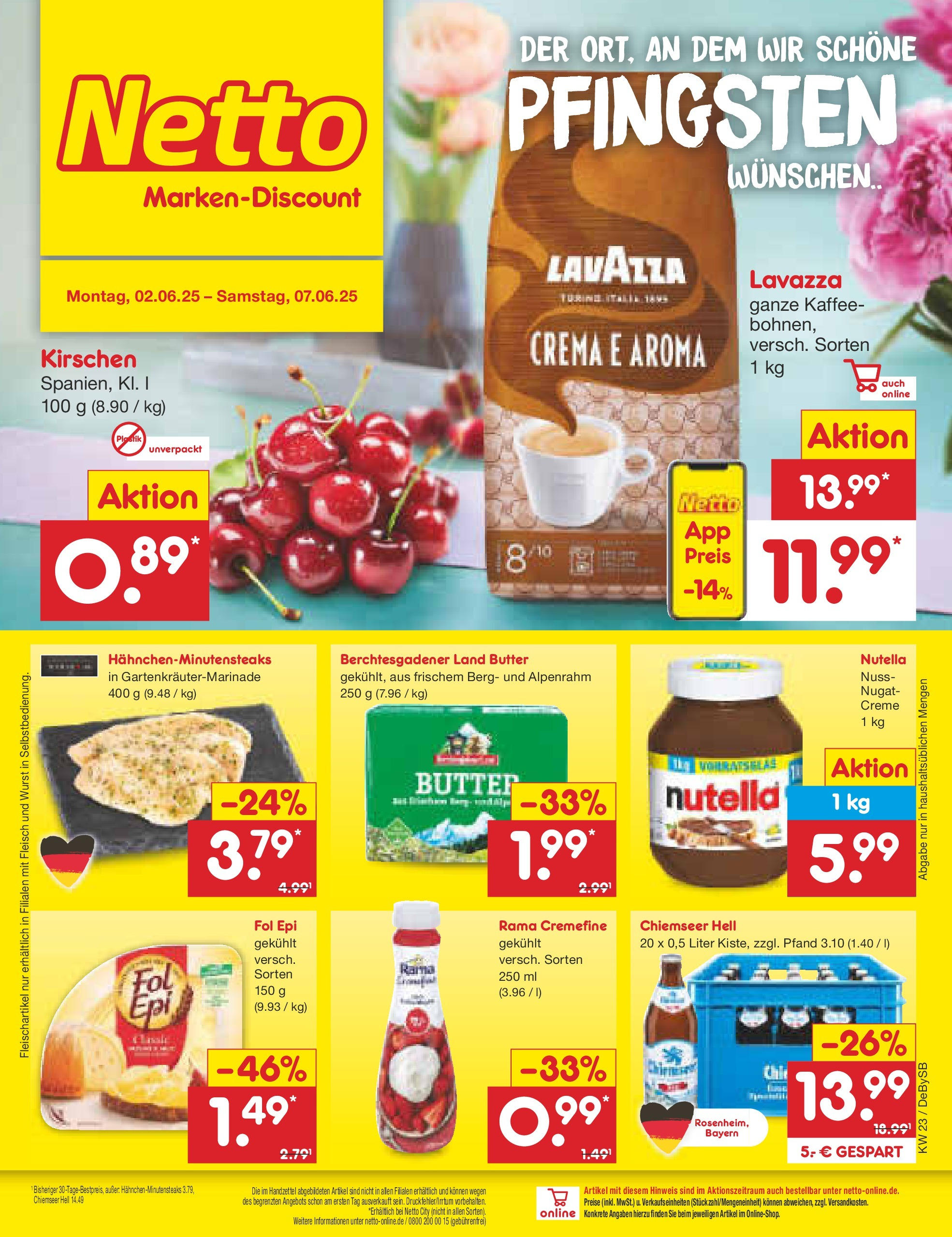Netto Marken-Discount prospekt Thierhaupten	 (ab 01.06.2025) » Angebote | Seite: 1 | Produkte: Rama, Kaffee, Creme, Wurst