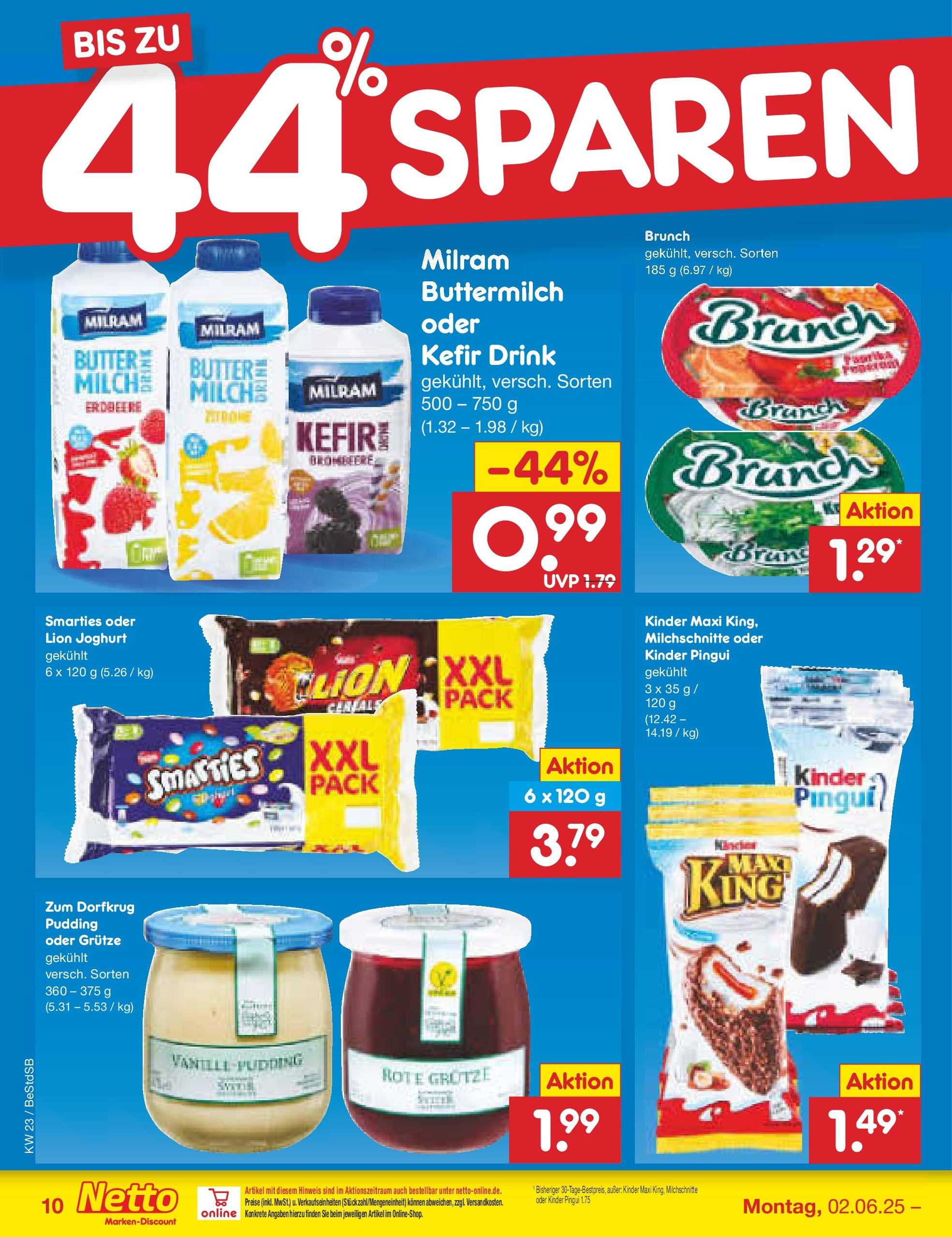 Netto Marken-Discount prospekt Berlin-Spandau (ab 01.06.2025) » Angebote | Seite: 12 | Produkte: Kefir, Buttermilch, Joghurt, Smarties