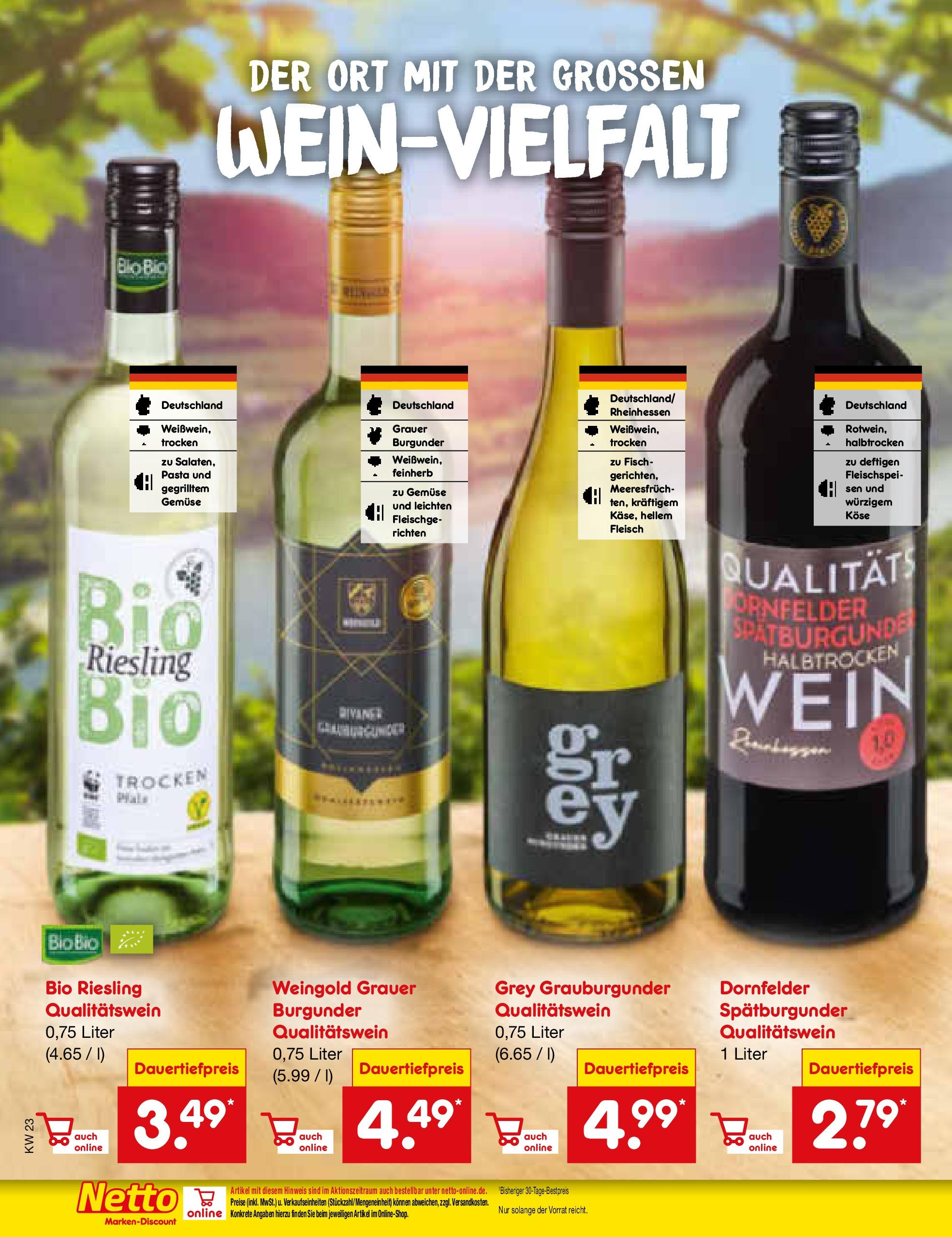 Netto Marken-Discount prospekt Berlin-Spandau (ab 01.06.2025) » Angebote | Seite: 24 | Produkte: Fisch, Gemüse, Pasta, Wein