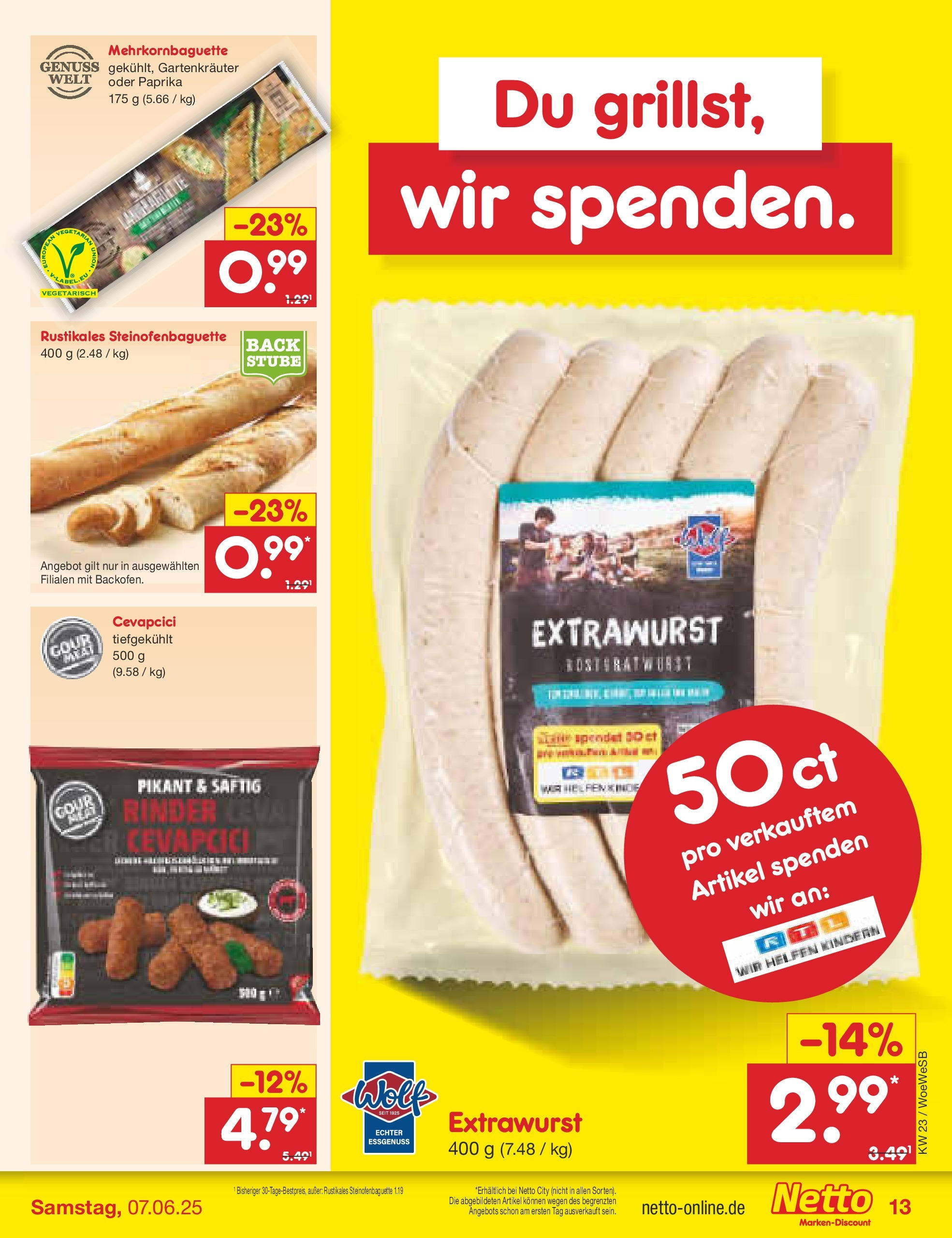 Netto Marken-Discount prospekt Katzweiler (ab 01.06.2025) » Angebote | Seite: 15 | Produkte: Cevapcici, Baguette, Paprika