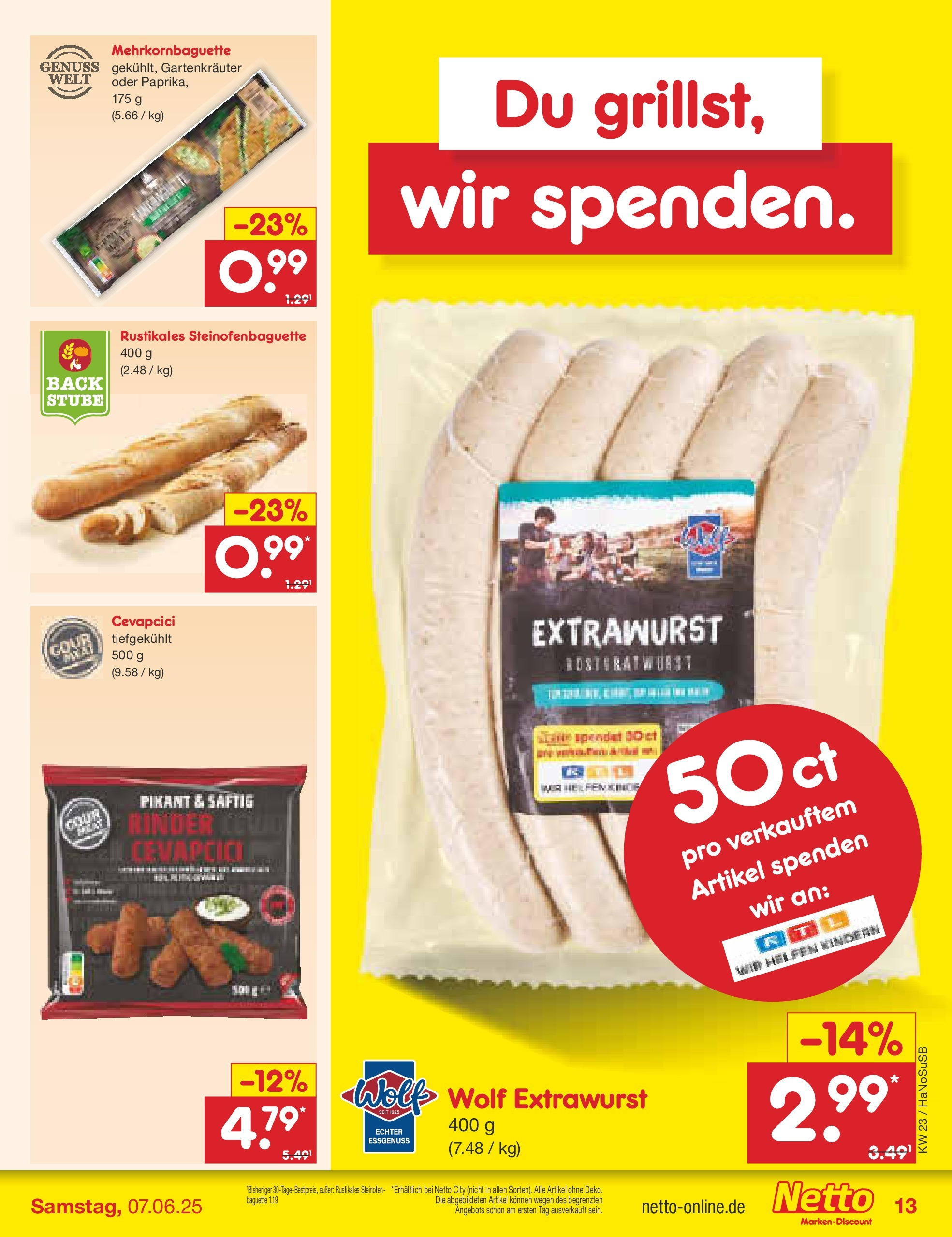 Netto Marken-Discount prospekt Schwerte-Geisecke (ab 01.06.2025) » Angebote | Seite: 15 | Produkte: Cevapcici, Baguette