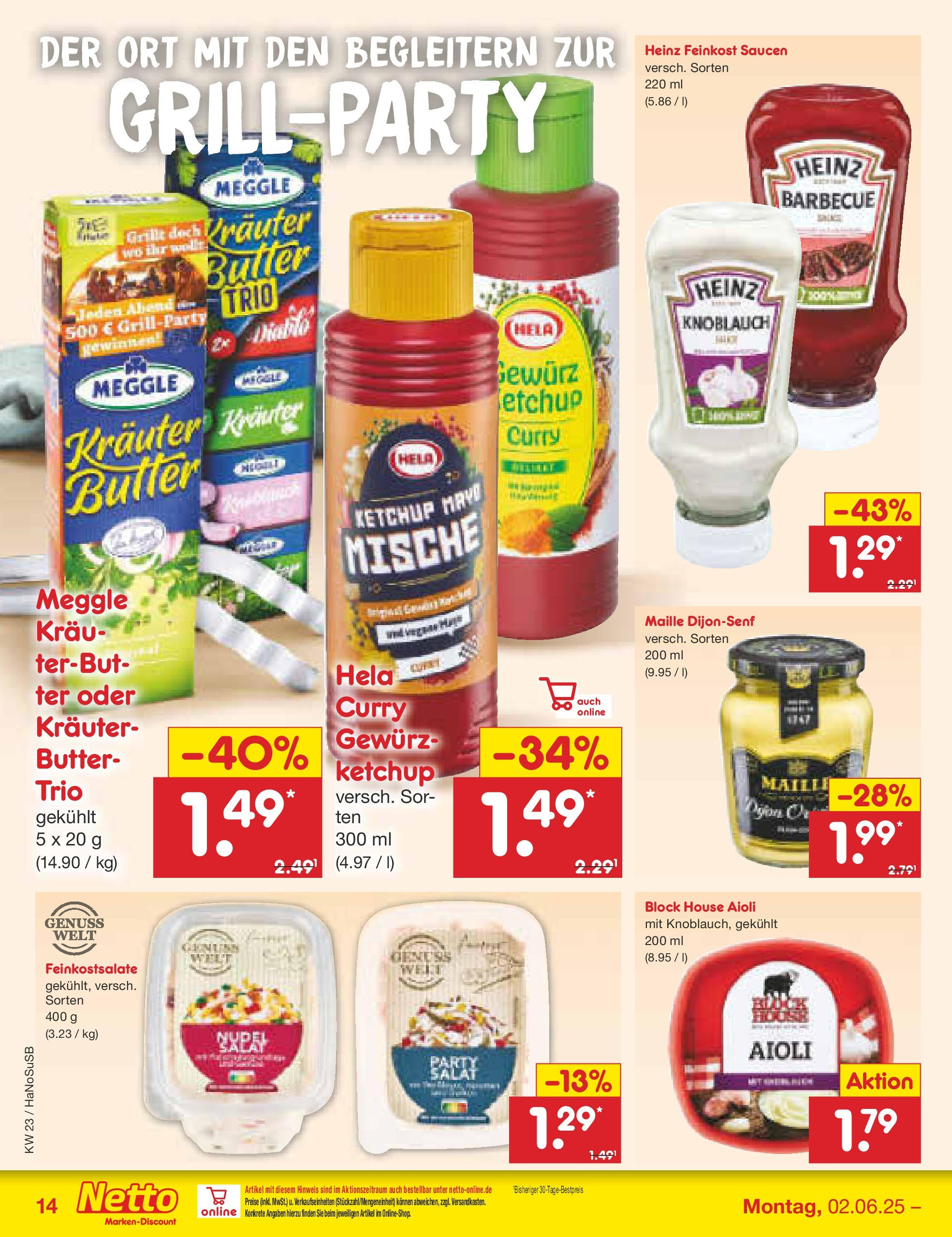 Netto Marken-Discount prospekt Schwerte-Geisecke (ab 01.06.2025) » Angebote | Seite: 18 | Produkte: Butter, Knoblauch, Ketchup, Salat
