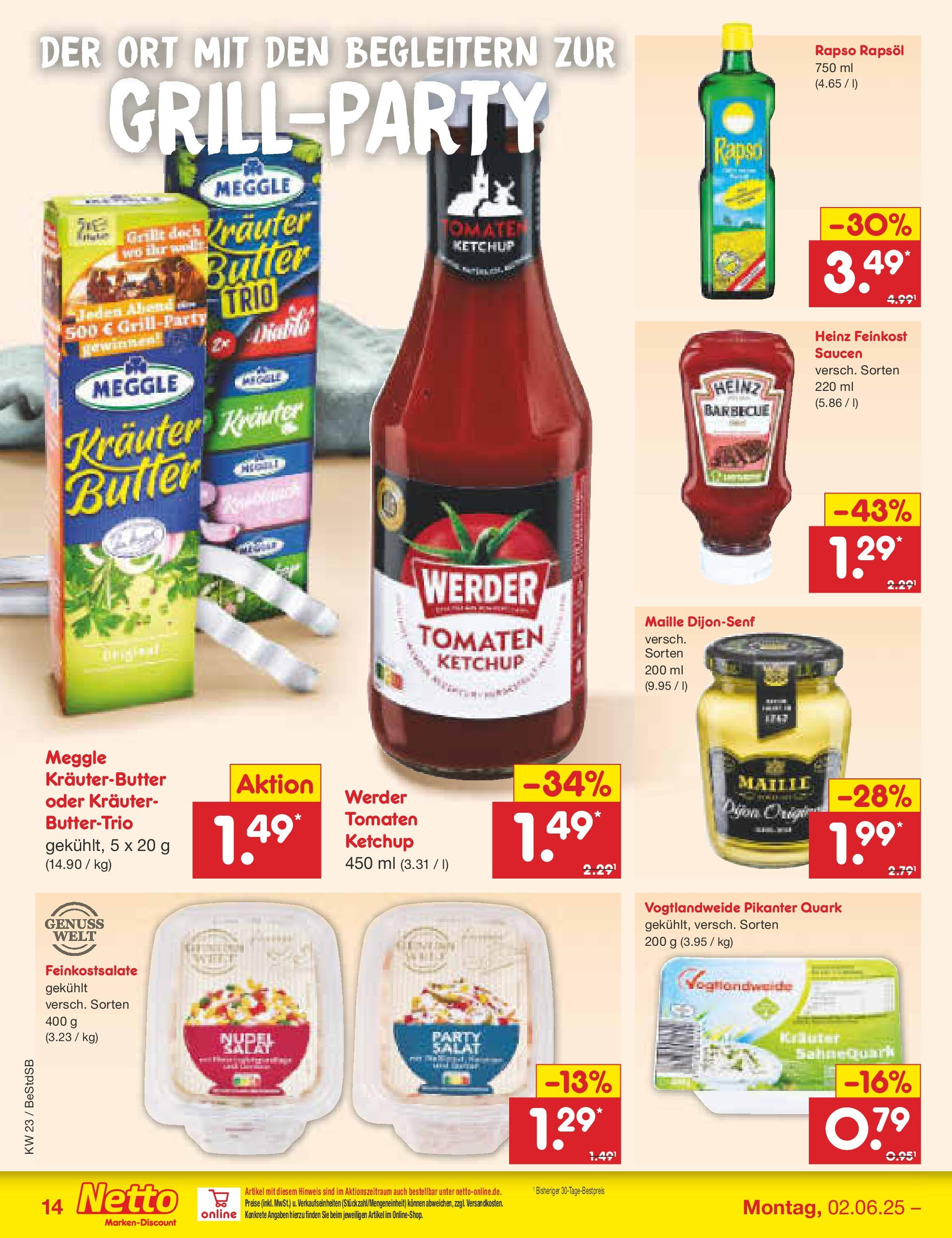 Netto Marken-Discount prospekt Berlin-Spandau (ab 01.06.2025) » Angebote | Seite: 18 | Produkte: Butter, Rapsöl, Tomaten, Rapso rapsol
