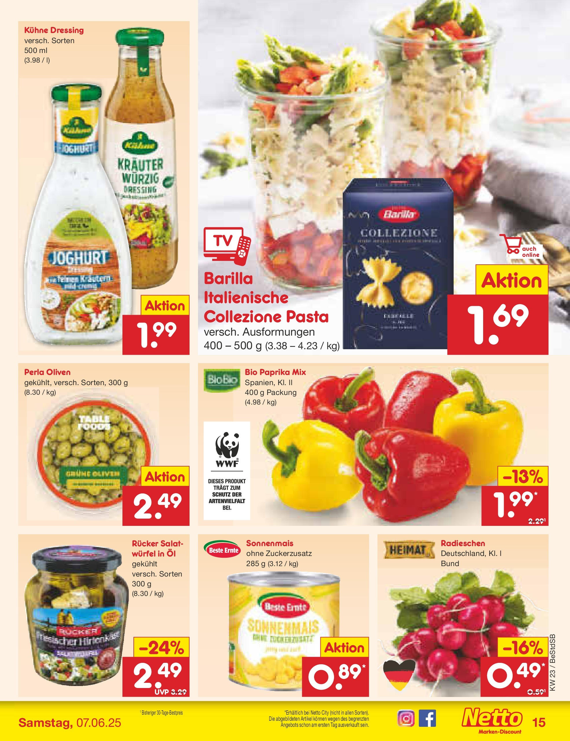 Netto Marken-Discount prospekt Berlin-Spandau (ab 01.06.2025) » Angebote | Seite: 19 | Produkte: Joghurt, Dressing, Pasta, Salat