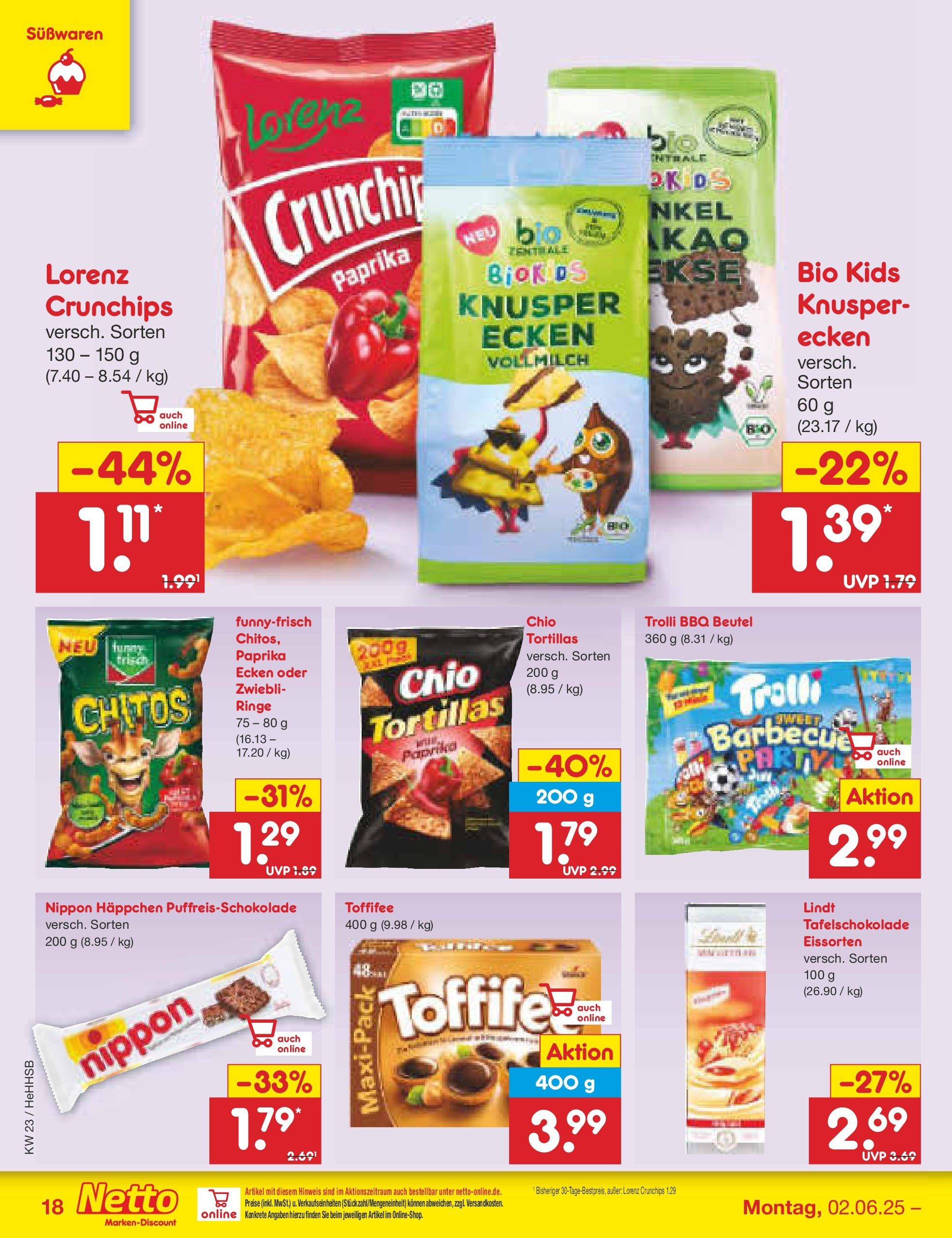 Netto Marken-Discount prospekt Hamburg (ab 01.06.2025) » Angebote | Seite: 28 | Produkte: Paprika, Toffifee, Lorenz crunchips, Chio tortillas