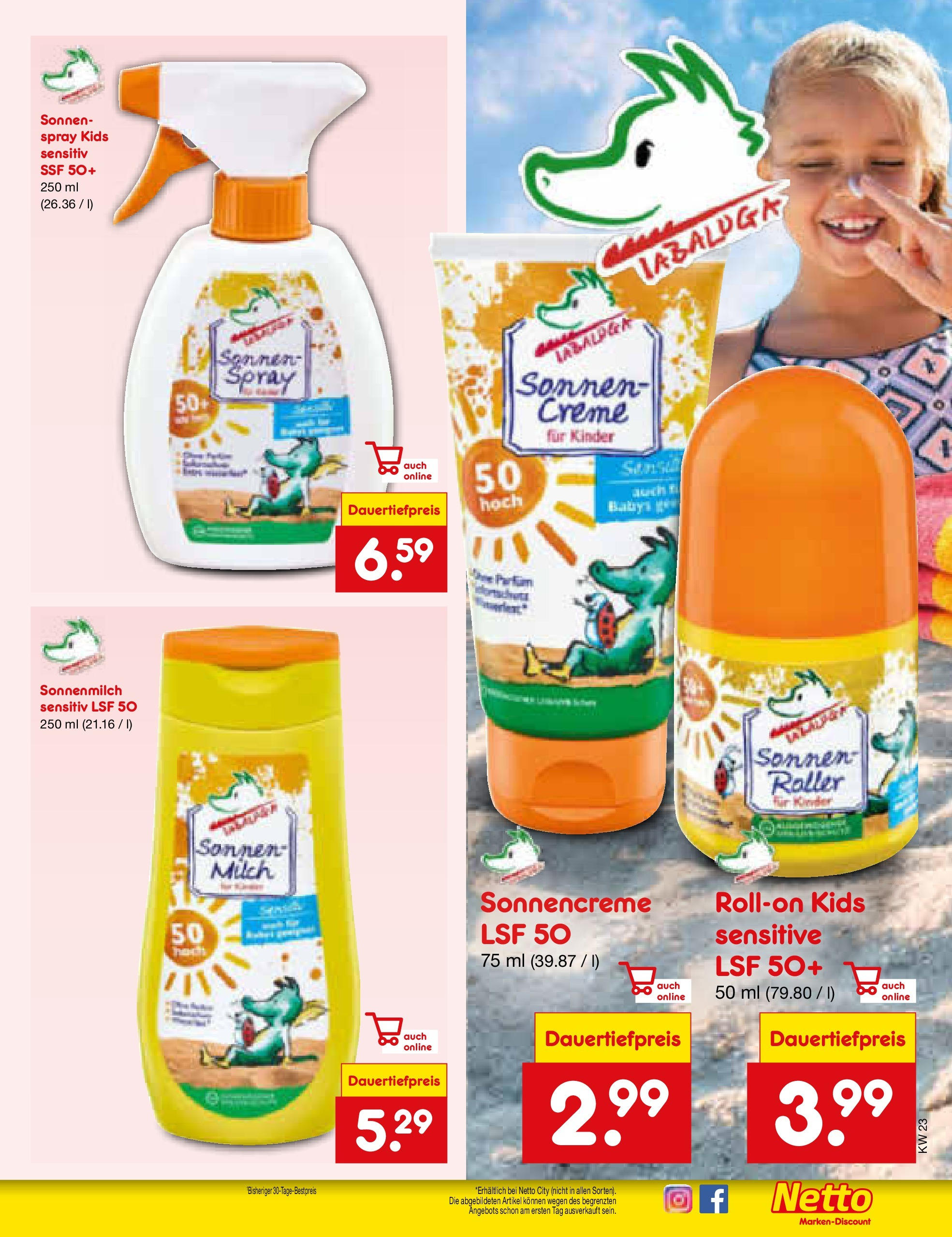 Netto Marken-Discount prospekt Berlin-Spandau (ab 01.06.2025) » Angebote | Seite: 35 | Produkte: Milch, Creme, Sonnencreme