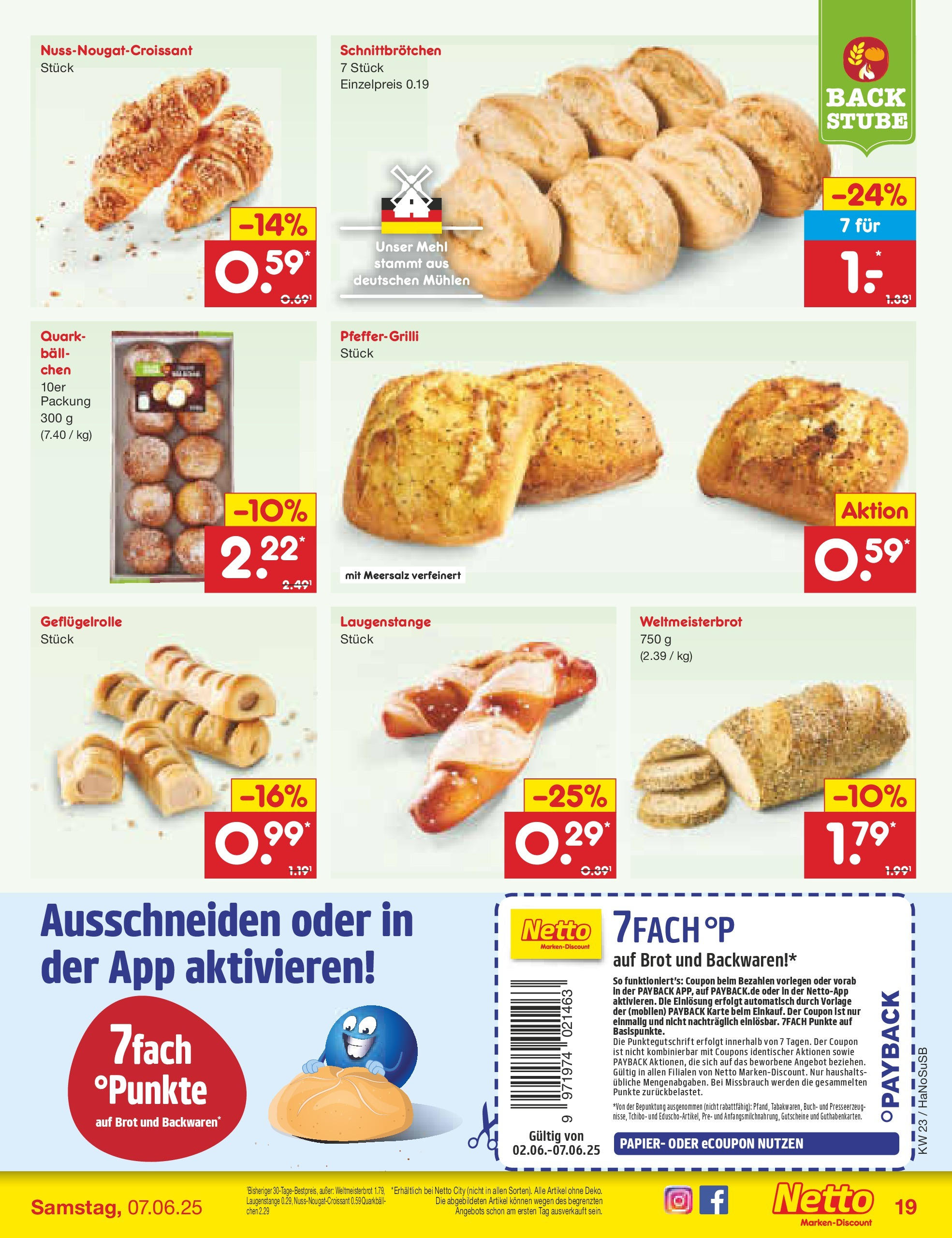 Netto Marken-Discount prospekt Schwerte-Geisecke (ab 01.06.2025) » Angebote | Seite: 29 | Produkte: Mehl, Quark, Brot