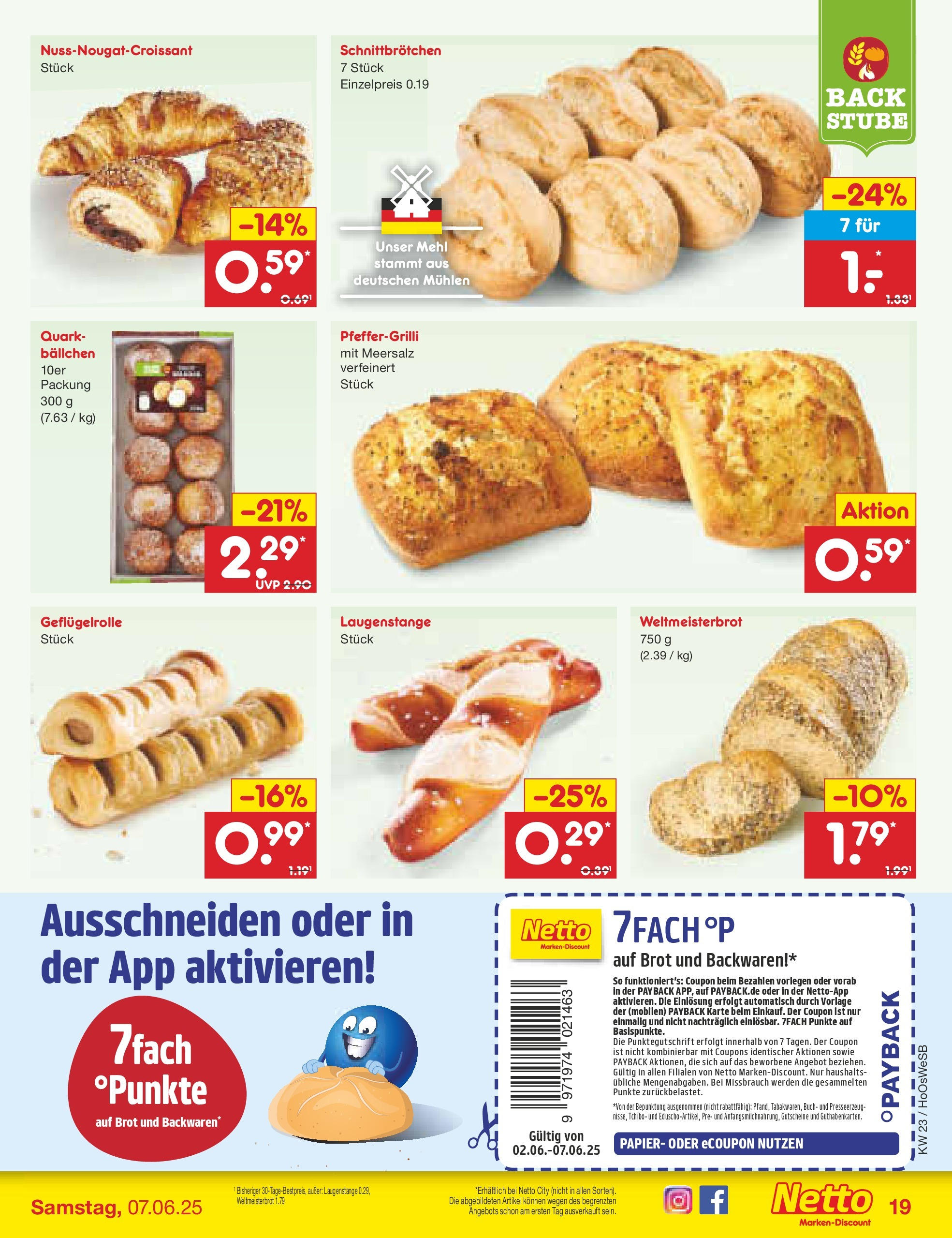 Netto Marken-Discount prospekt Hannover (ab 01.06.2025) » Angebote | Seite: 29 | Produkte: Mehl, Quark, Brot