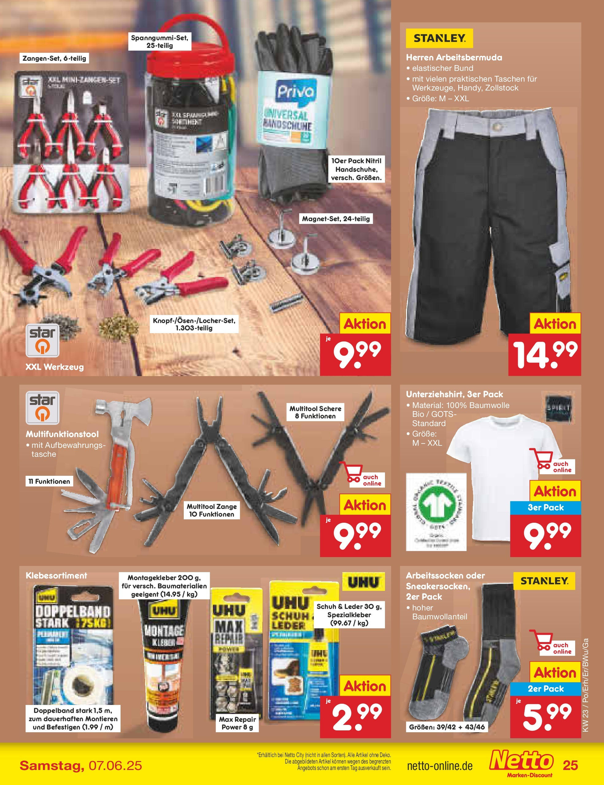 Netto Marken-Discount prospekt Moormerland (ab 01.06.2025) » Angebote | Seite: 41 | Produkte: Bermuda, Tasche, Handschuhe