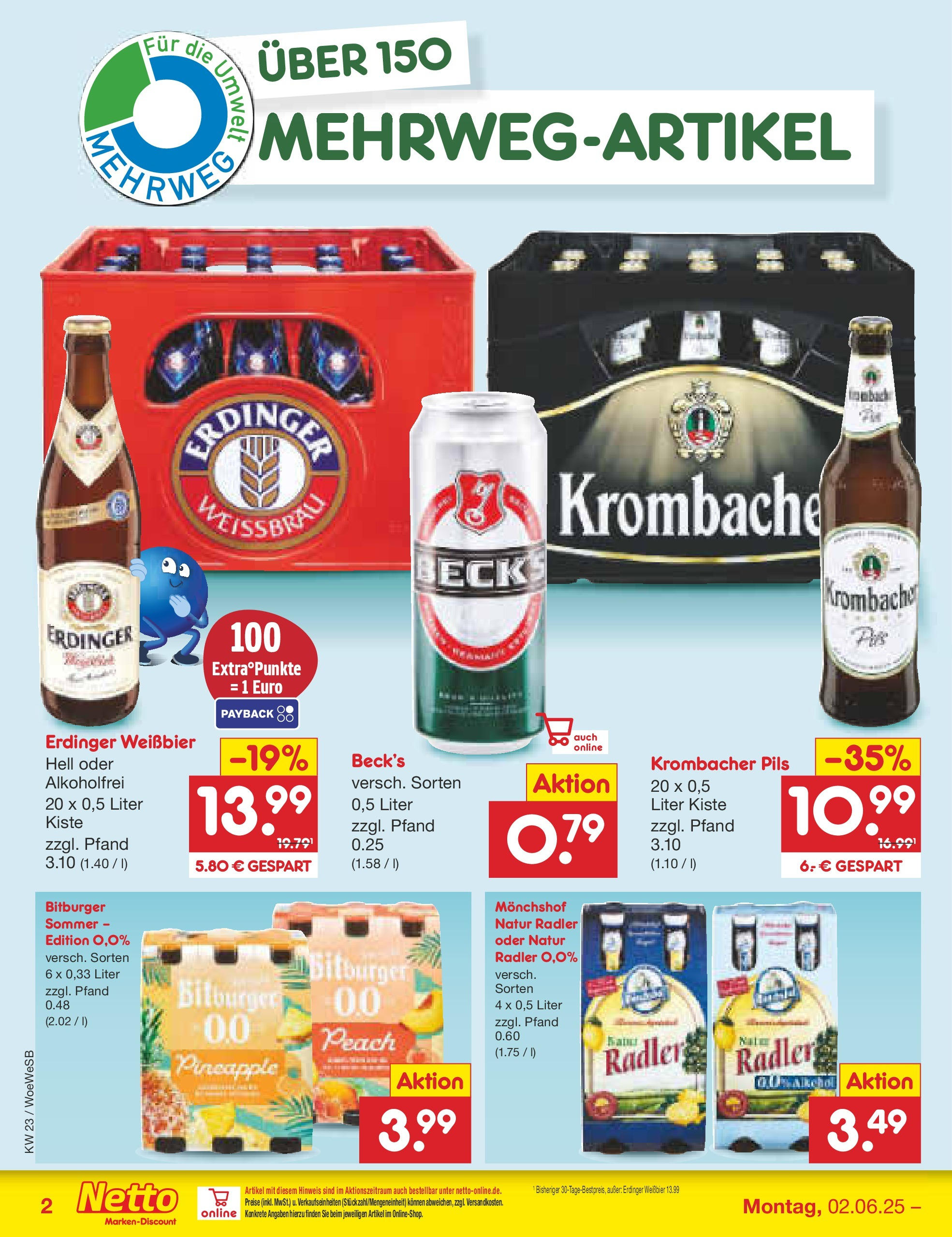 Netto Marken-Discount prospekt Katzweiler (ab 01.06.2025) » Angebote | Seite: 38 | Produkte: Erdinger, Pils, Radler, Krombacher