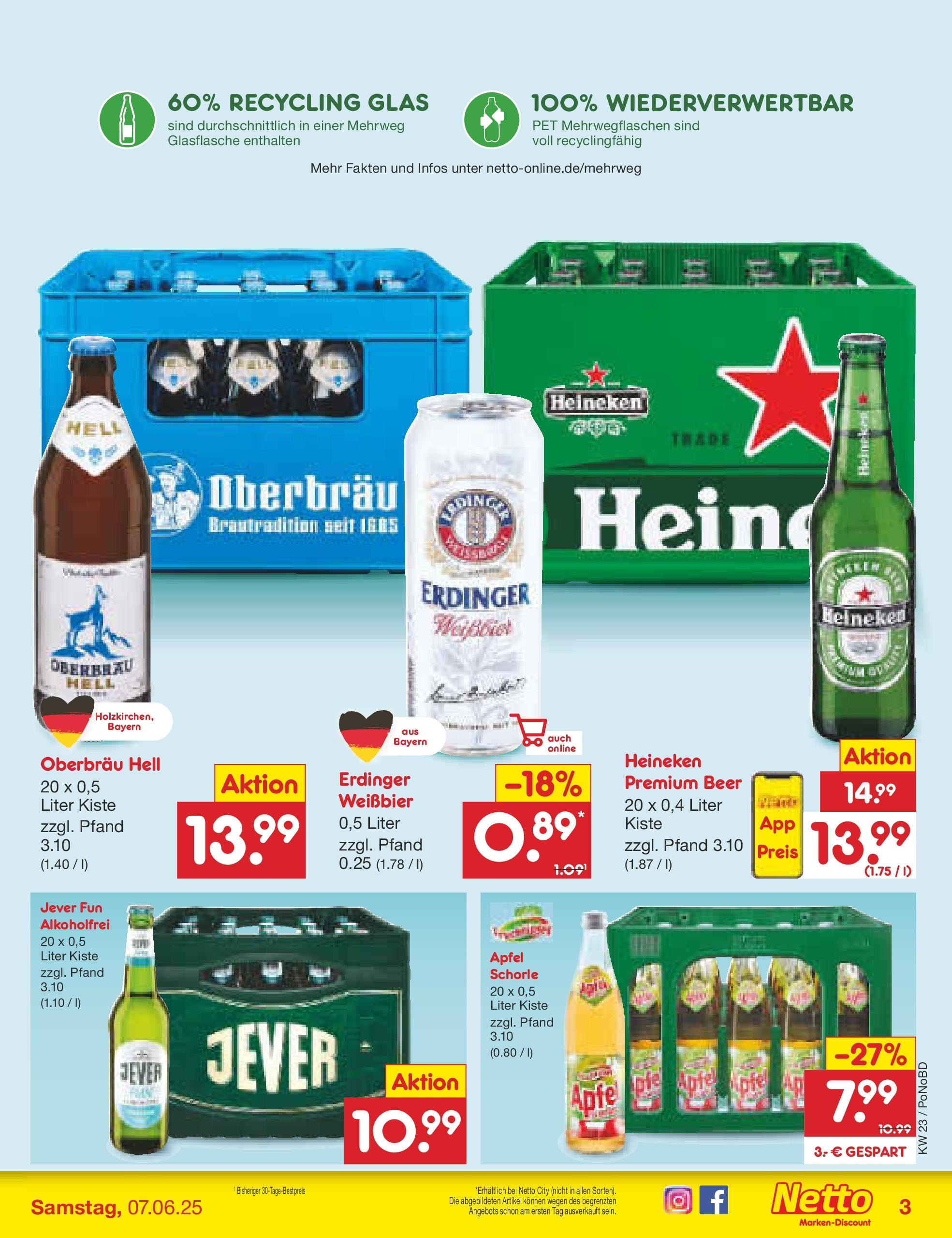 Netto Marken-Discount prospekt Selb (ab 01.06.2025) » Angebote | Seite: 39 | Produkte: Weißbier, Apple, Heineken, Jever