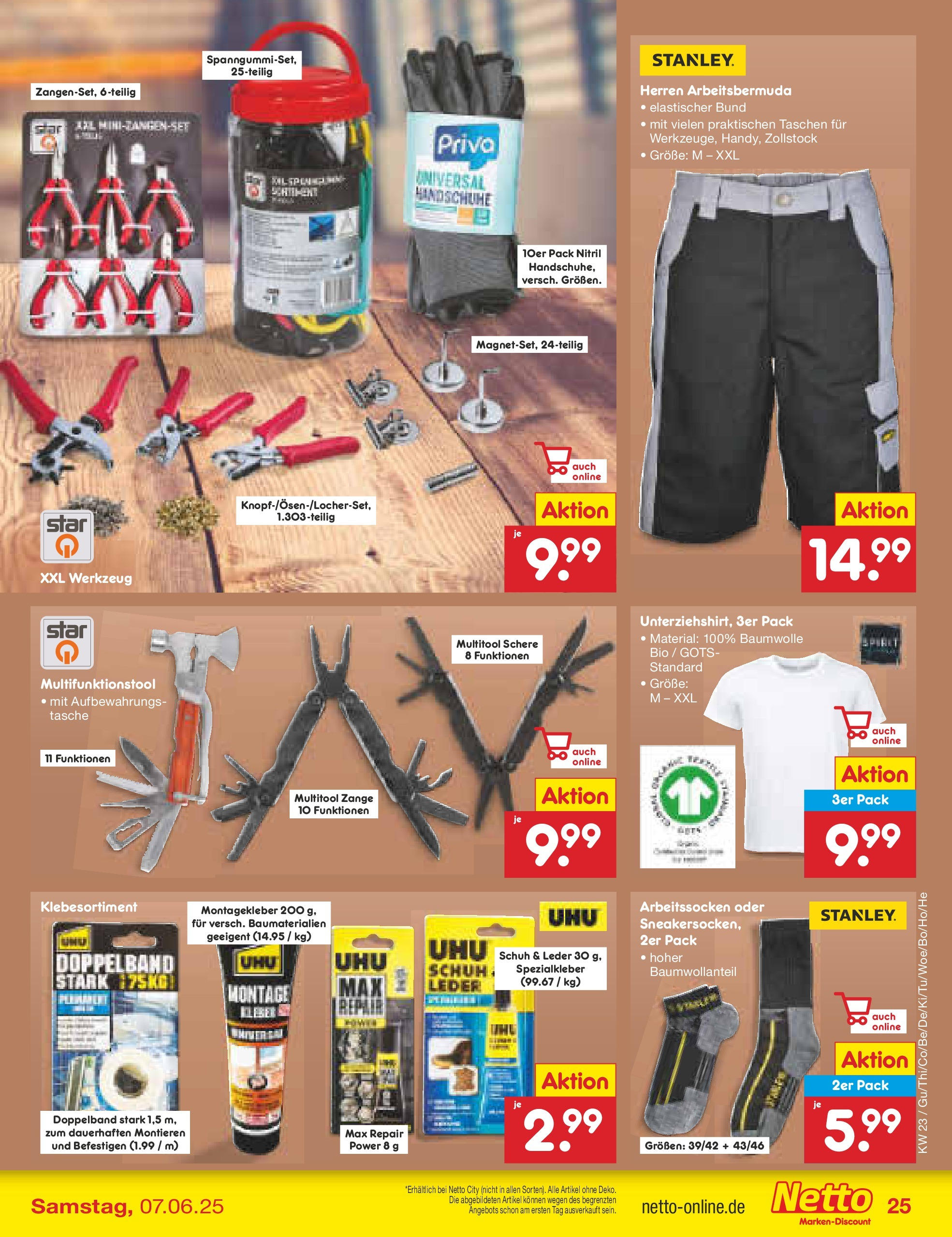 Netto Marken-Discount prospekt Berlin-Spandau (ab 01.06.2025) » Angebote | Seite: 41 | Produkte: Bermuda, Tasche, Handschuhe
