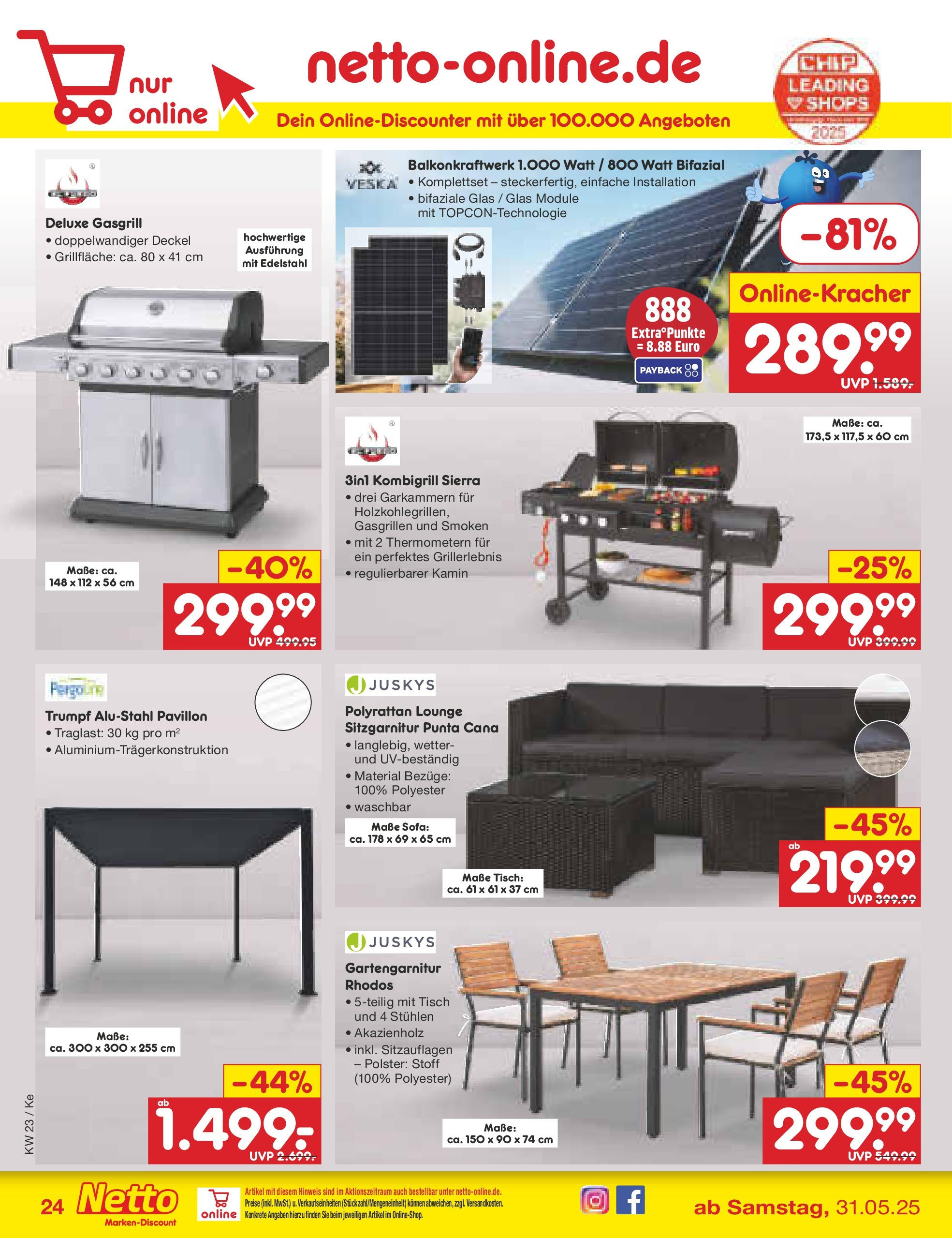 Netto Marken-Discount - Netto: Wochenangebote (ab 01.06.2025) » Angebote | Seite: 42 | Produkte: Grill, Sitzgarnitur, Sofa, Tisch