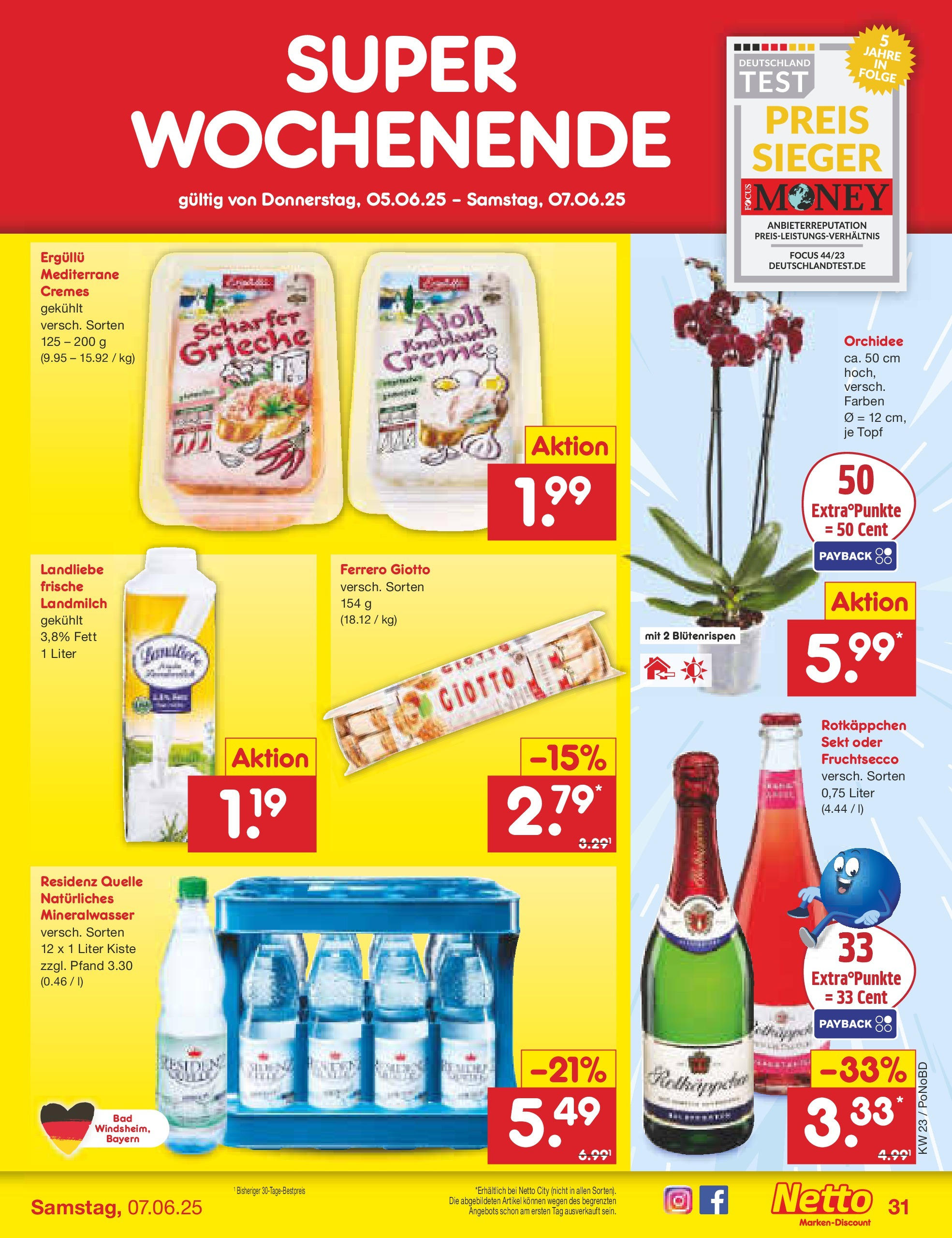 Netto Marken-Discount prospekt Selb (ab 01.06.2025) » Angebote | Seite: 53 | Produkte: Mineralwasser, Fruchtsecco, Knoblauch, Rotkäppchen