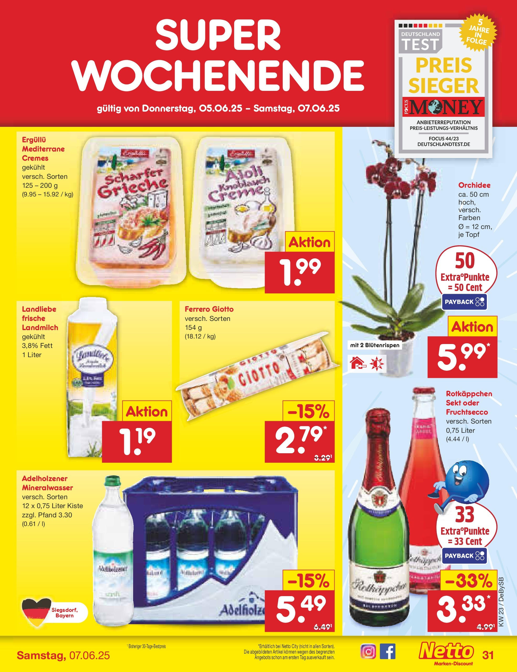 Netto Marken-Discount prospekt Thierhaupten	 (ab 01.06.2025) » Angebote | Seite: 53 | Produkte: Sekt, Adelholzener, Mineralwasser, Knoblauch