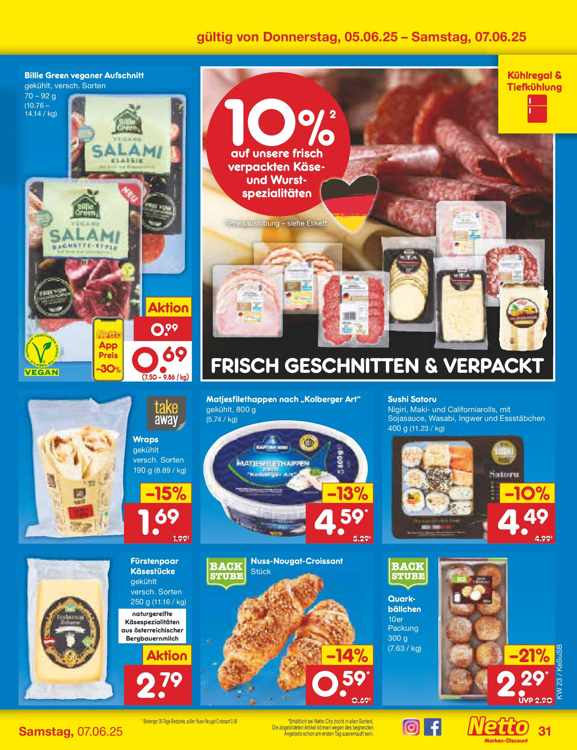 Netto Marken-Discount prospekt Kruft	 (ab 01.06.2025) » Angebote | Seite: 55 | Produkte: Käse, Croissant, Wurst, Salami
