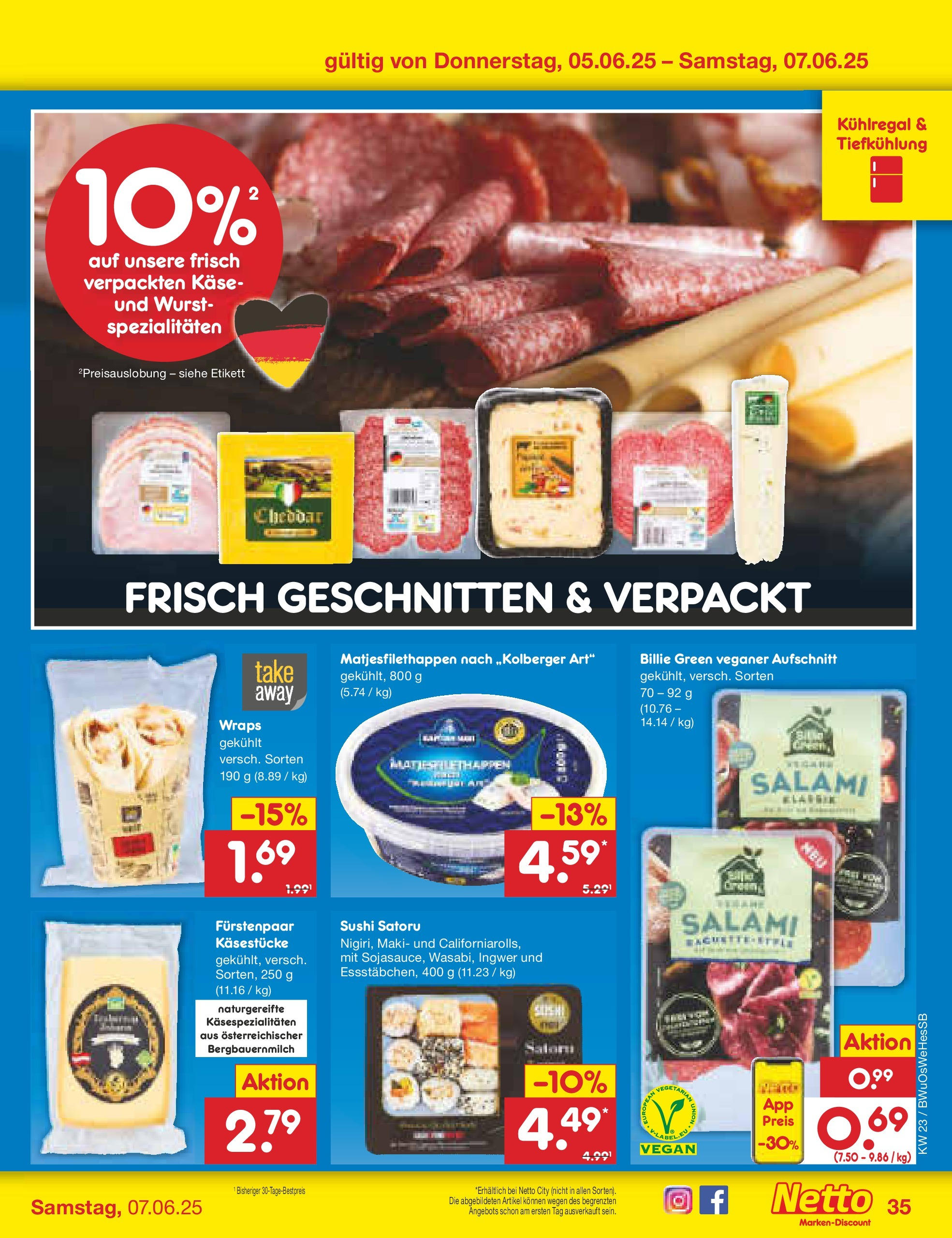 Netto Marken-Discount prospekt Witzenhausen	 (ab 01.06.2025) » Angebote | Seite: 59 | Produkte: Käse, Baguette, Wurst, Salami