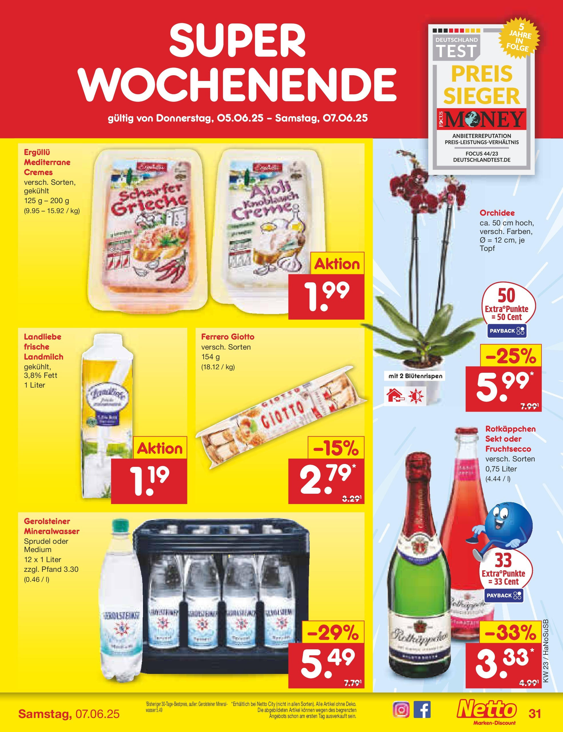 Netto Marken-Discount prospekt Schwerte-Geisecke (ab 01.06.2025) » Angebote | Seite: 53 | Produkte: Orchidee, Fruchtsecco, Wasser, Knoblauch