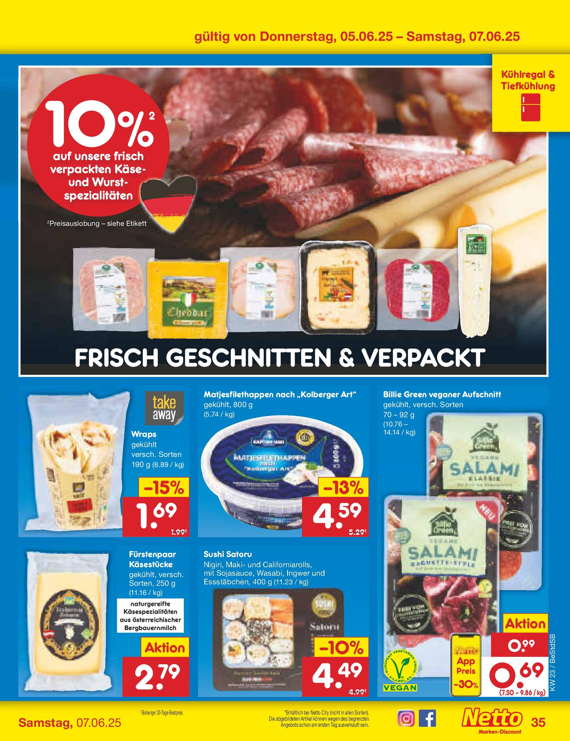 Netto Marken-Discount prospekt Berlin-Spandau (ab 01.06.2025) » Angebote | Seite: 59 | Produkte: Käse, Baguette, Wurst, Salami