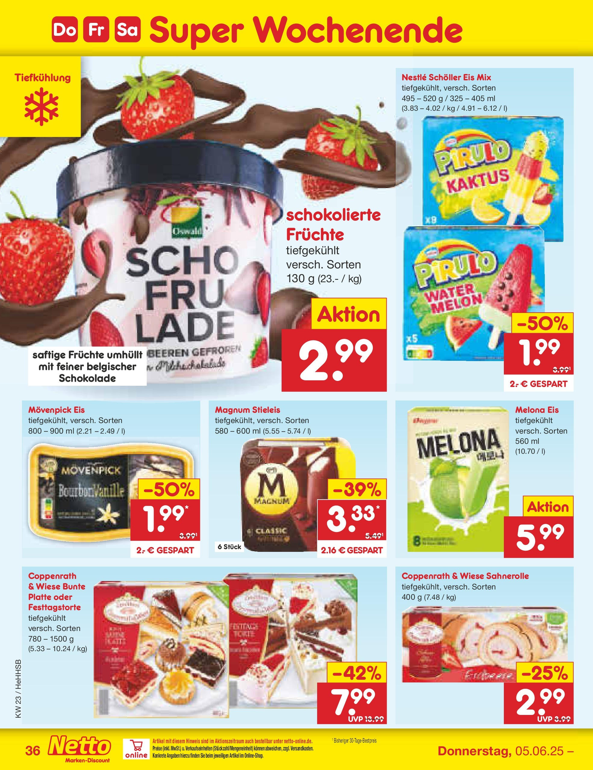Netto Marken-Discount prospekt Hamburg (ab 01.06.2025) » Angebote | Seite: 60 | Produkte: Schokolade, Movenpick eis, Eis