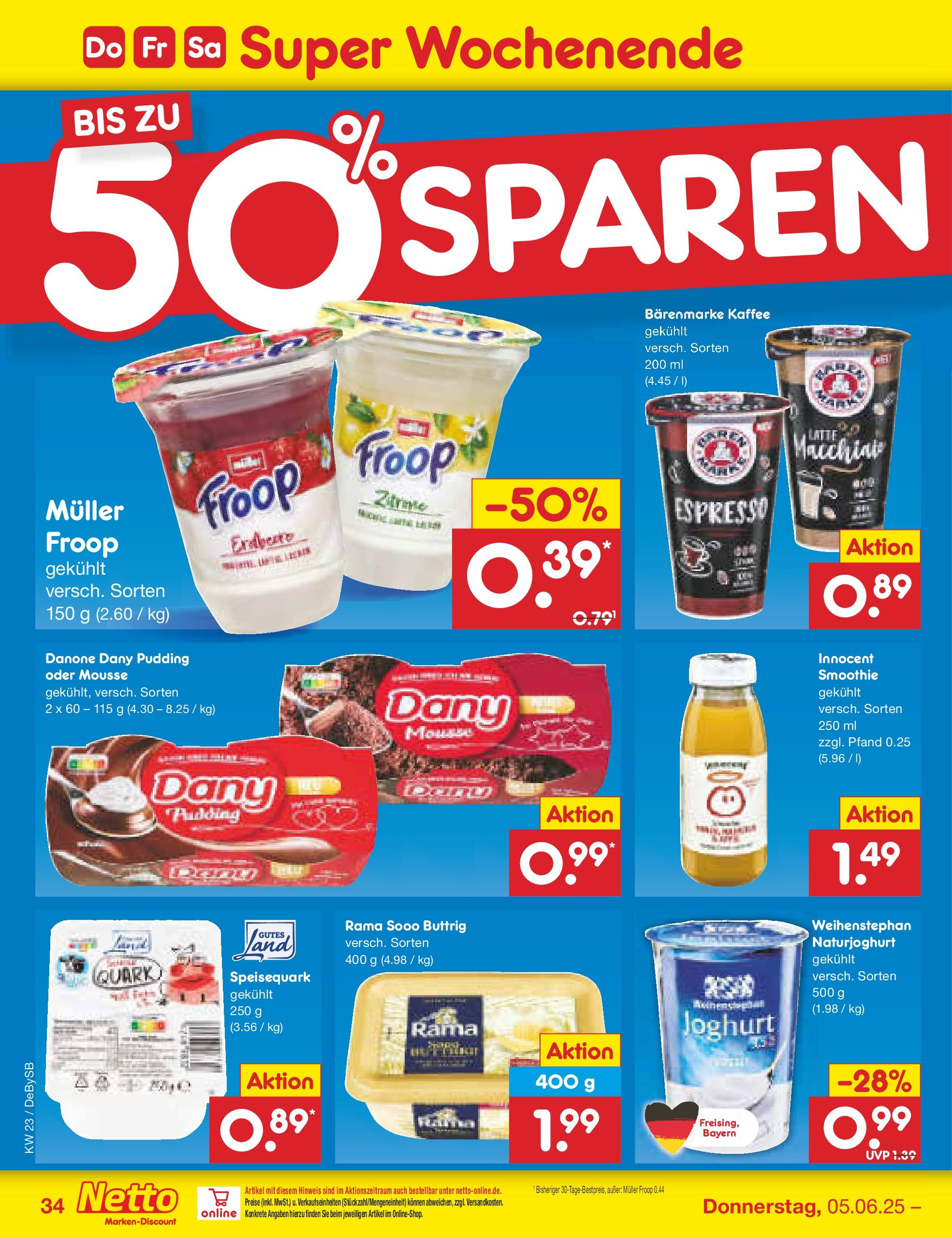Netto Marken-Discount prospekt Thierhaupten	 (ab 01.06.2025) » Angebote | Seite: 58 | Produkte: Froop, Butter, Joghurt, Speisequark