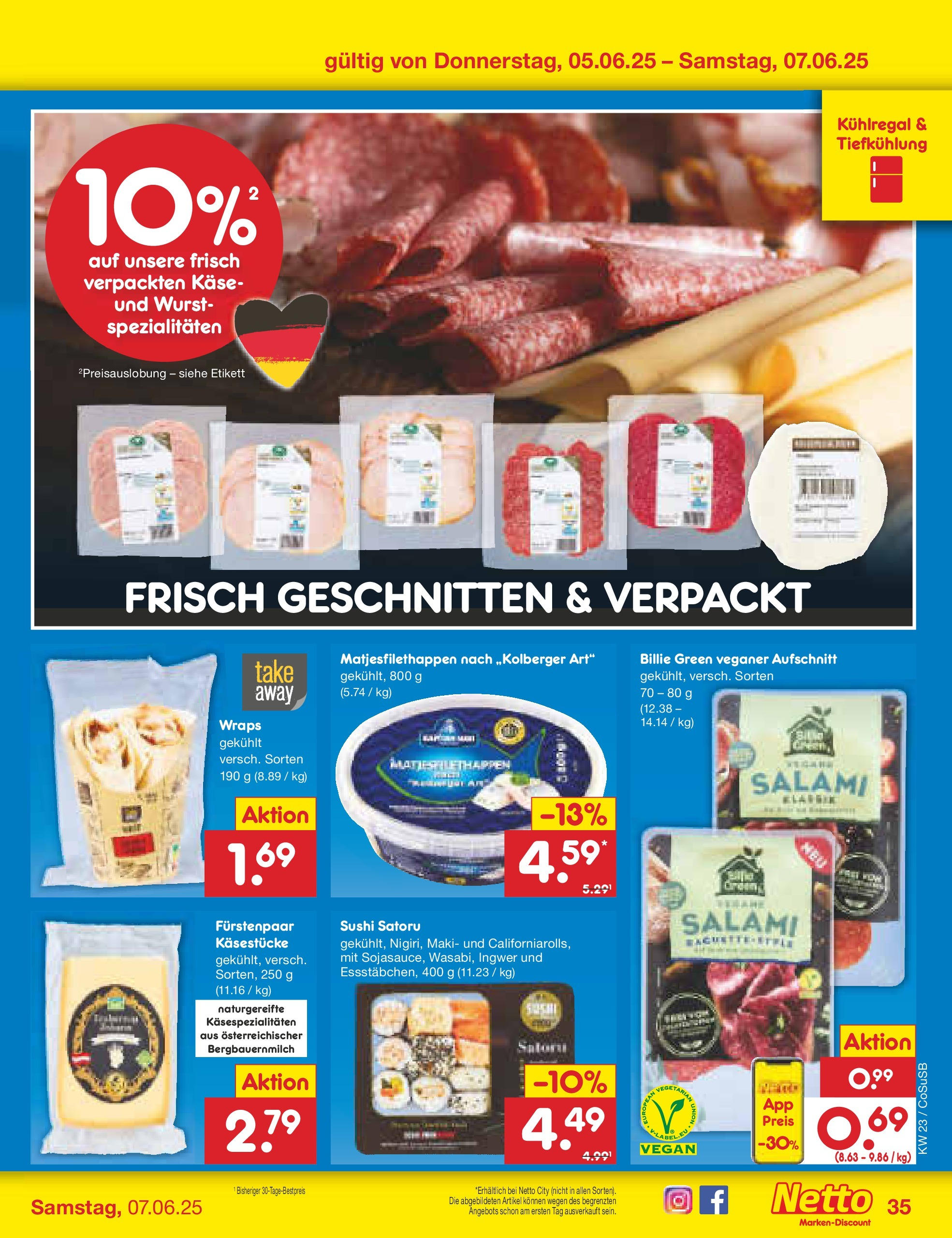Netto Marken-Discount prospekt Bitterfeld-Wolfen (ab 01.06.2025) » Angebote | Seite: 59 | Produkte: Käse, Baguette, Wurst, Salami