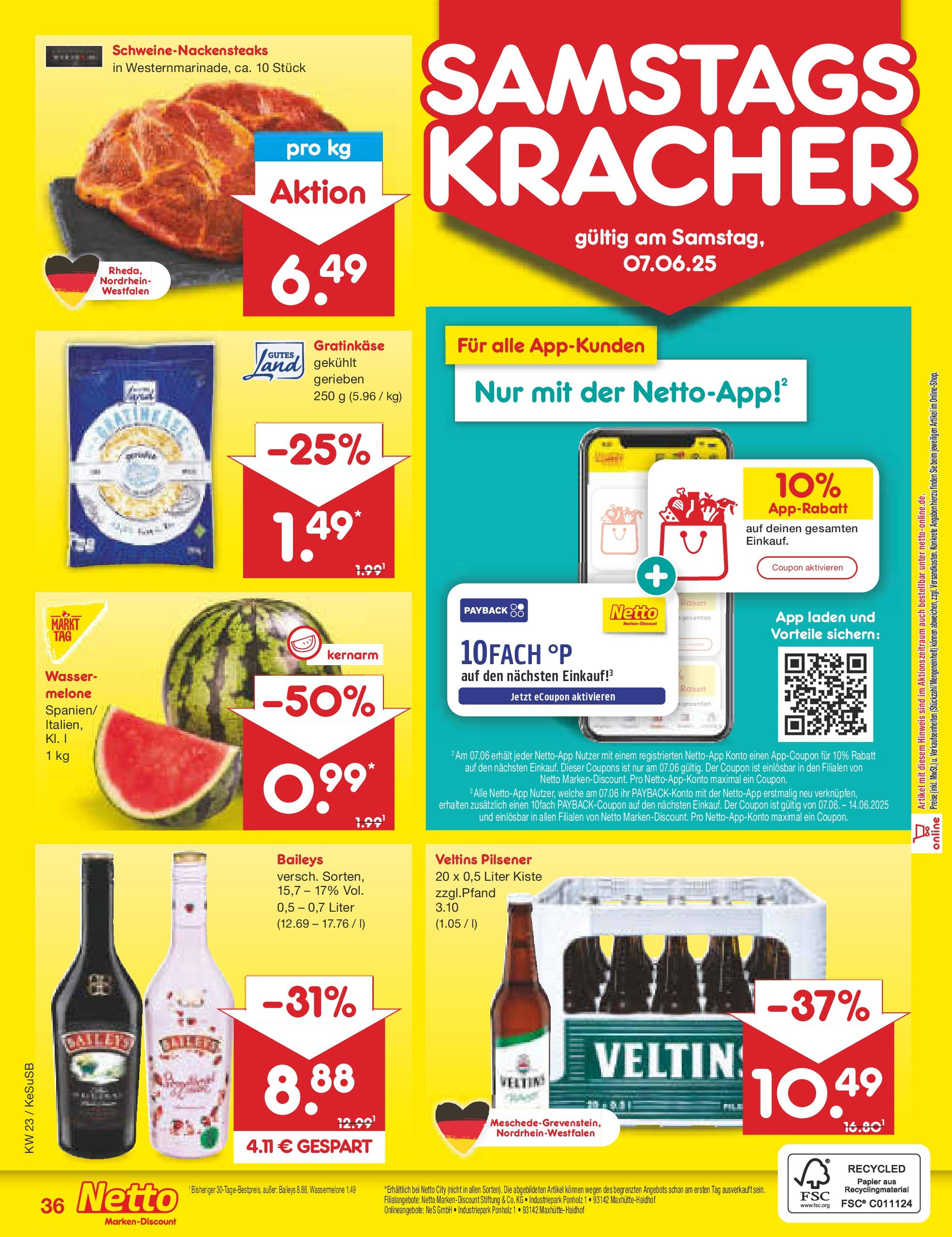 Netto Marken-Discount prospekt Kruft	 (ab 01.06.2025) » Angebote | Seite: 62 | Produkte: Wasser, Baileys, Wassermelone, Melone