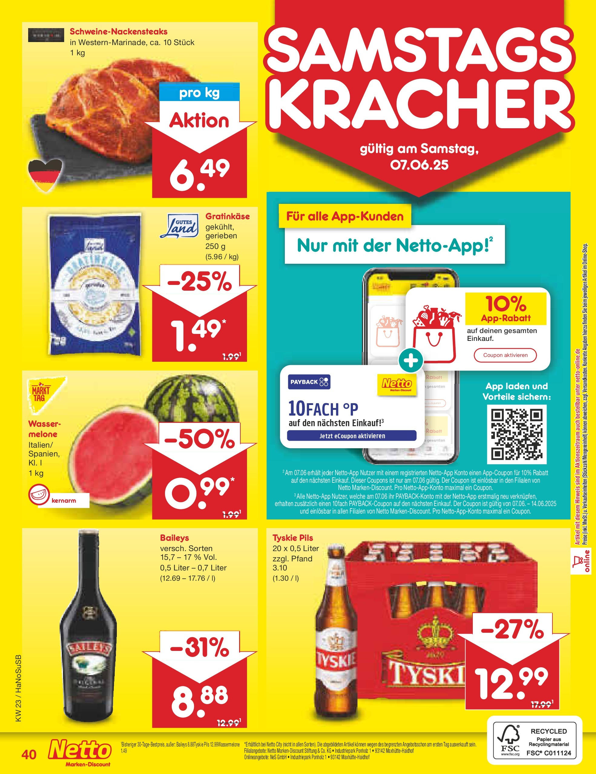 Netto Marken-Discount prospekt Schwerte-Geisecke (ab 01.06.2025) » Angebote | Seite: 66 | Produkte: Pils, Wasser, Baileys, Wassermelone