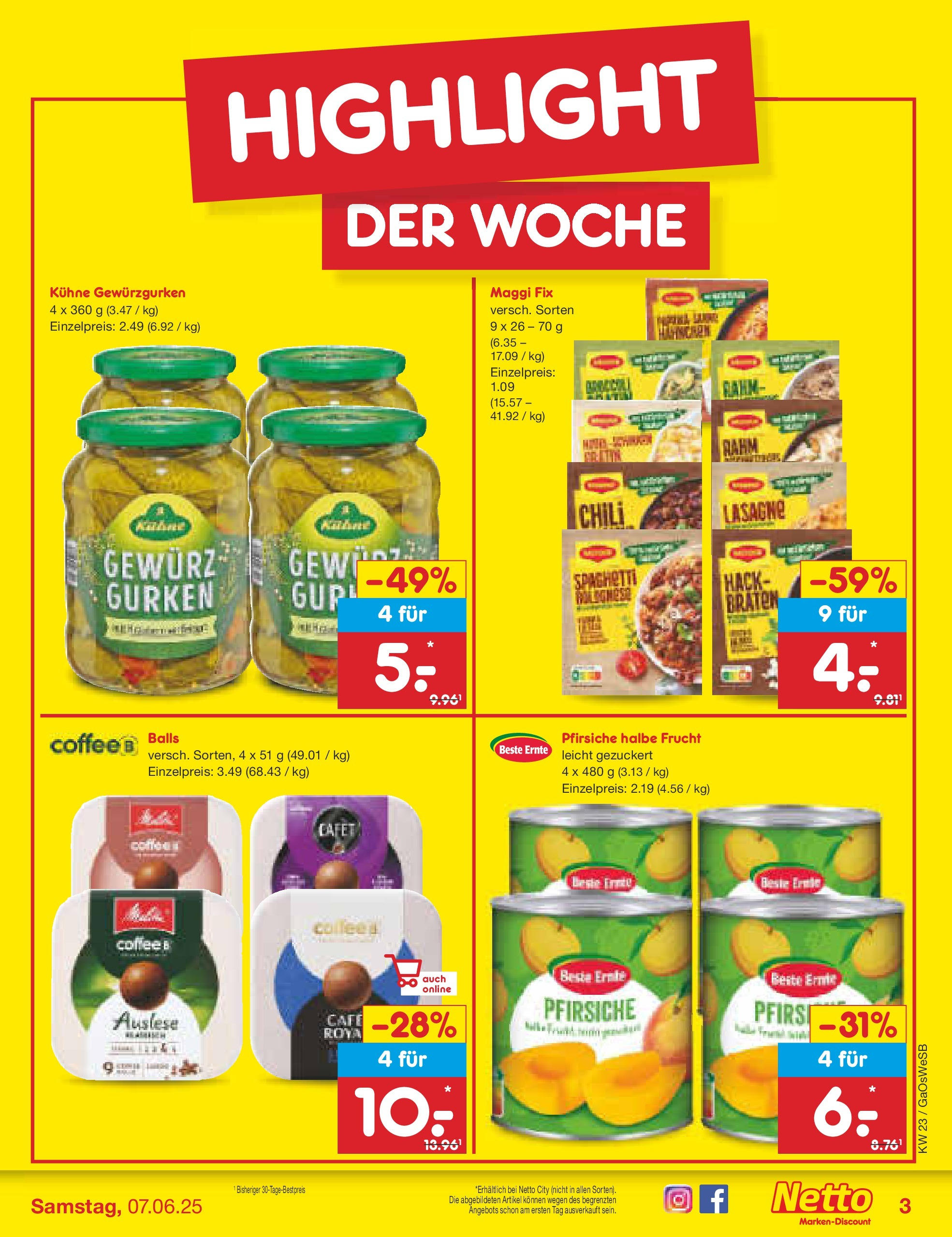 Netto Marken-Discount prospekt Moormerland (ab 01.06.2025) » Angebote | Seite: 3 | Produkte: Maggi, Chili, Maggi fix, Gurken
