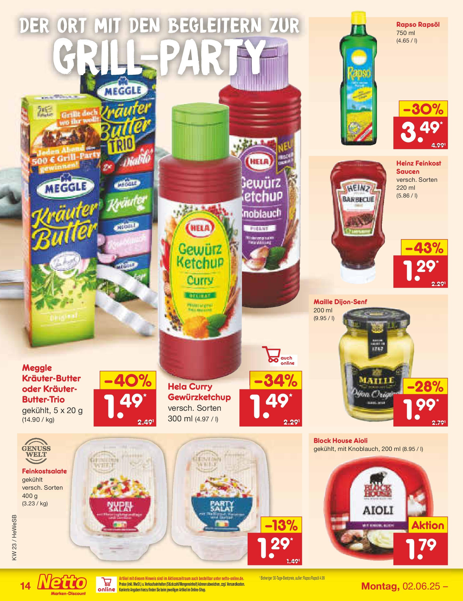 Netto Marken-Discount prospekt Brietlingen (ab 01.06.2025) » Angebote | Seite: 18 | Produkte: Butter, Kräuterbutter, Salat, Rapso rapsol