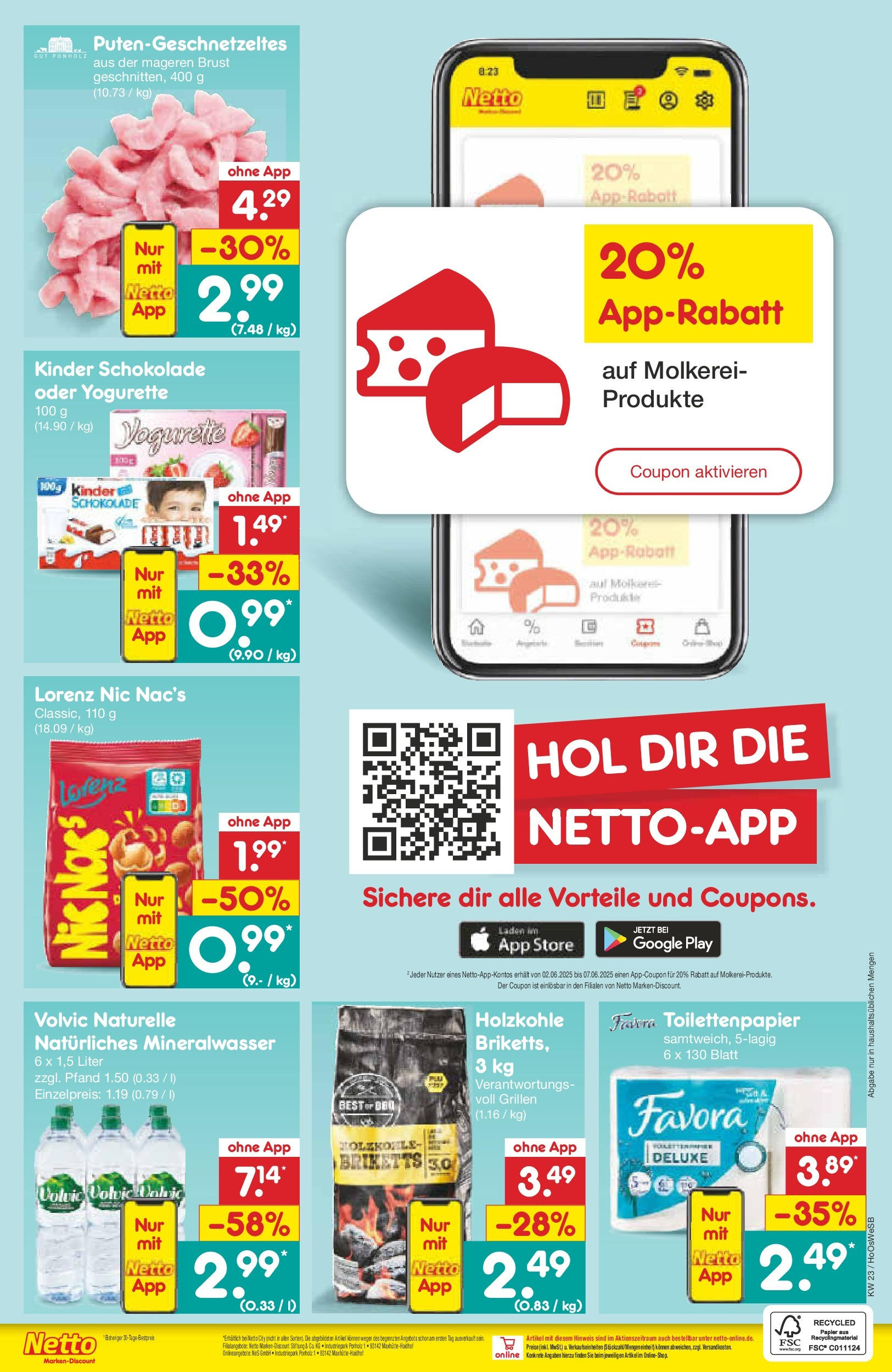 Netto Marken-Discount prospekt Hannover (ab 01.06.2025) » Angebote | Seite: 68 | Produkte: Kinder schokolade, Schokolade, Volvic, Toilettenpapier