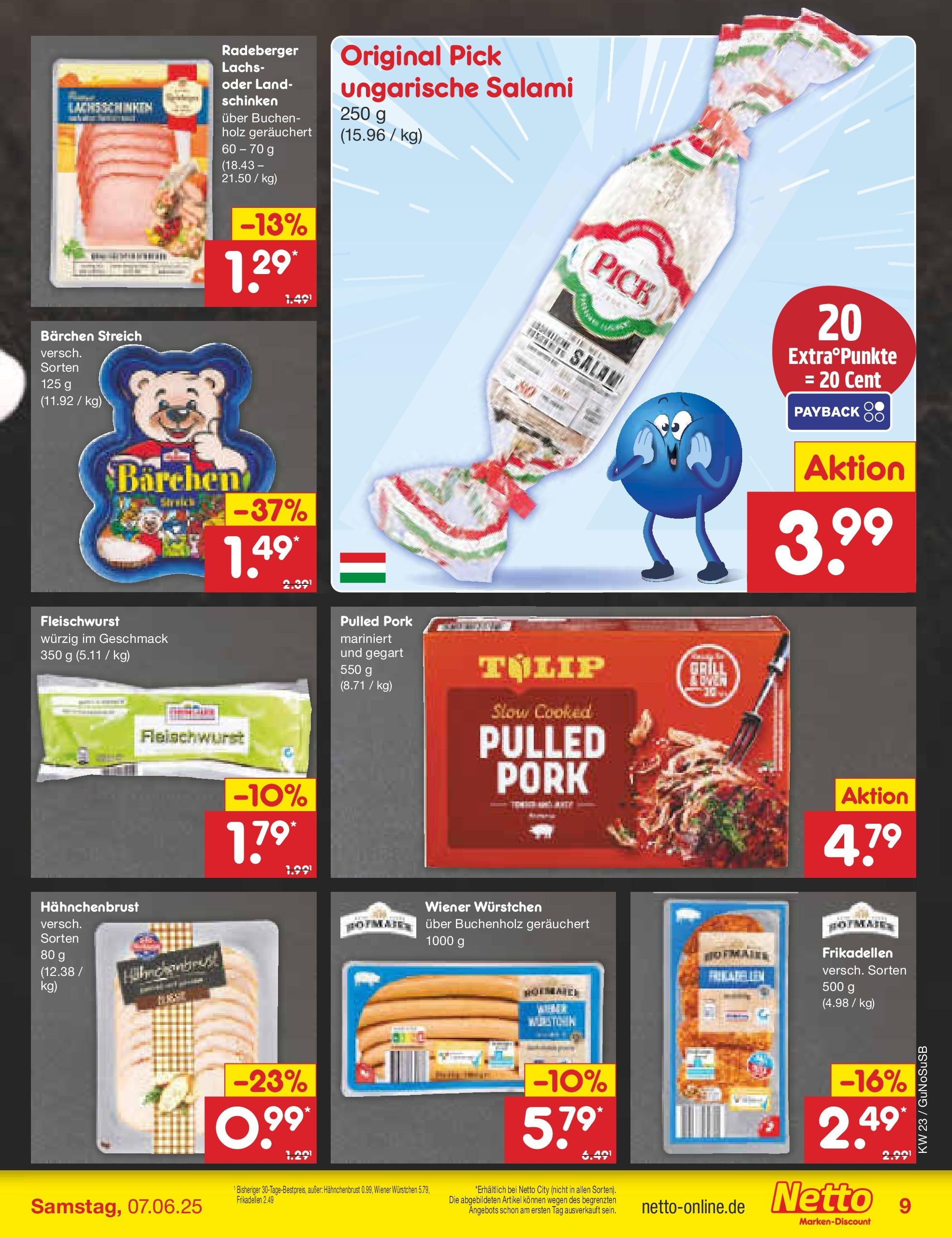 Netto Marken-Discount prospekt Rodewisch (ab 01.06.2025) » Angebote | Seite: 11 | Produkte: Lachs, Salami, Schinken, Hahnchenbrust