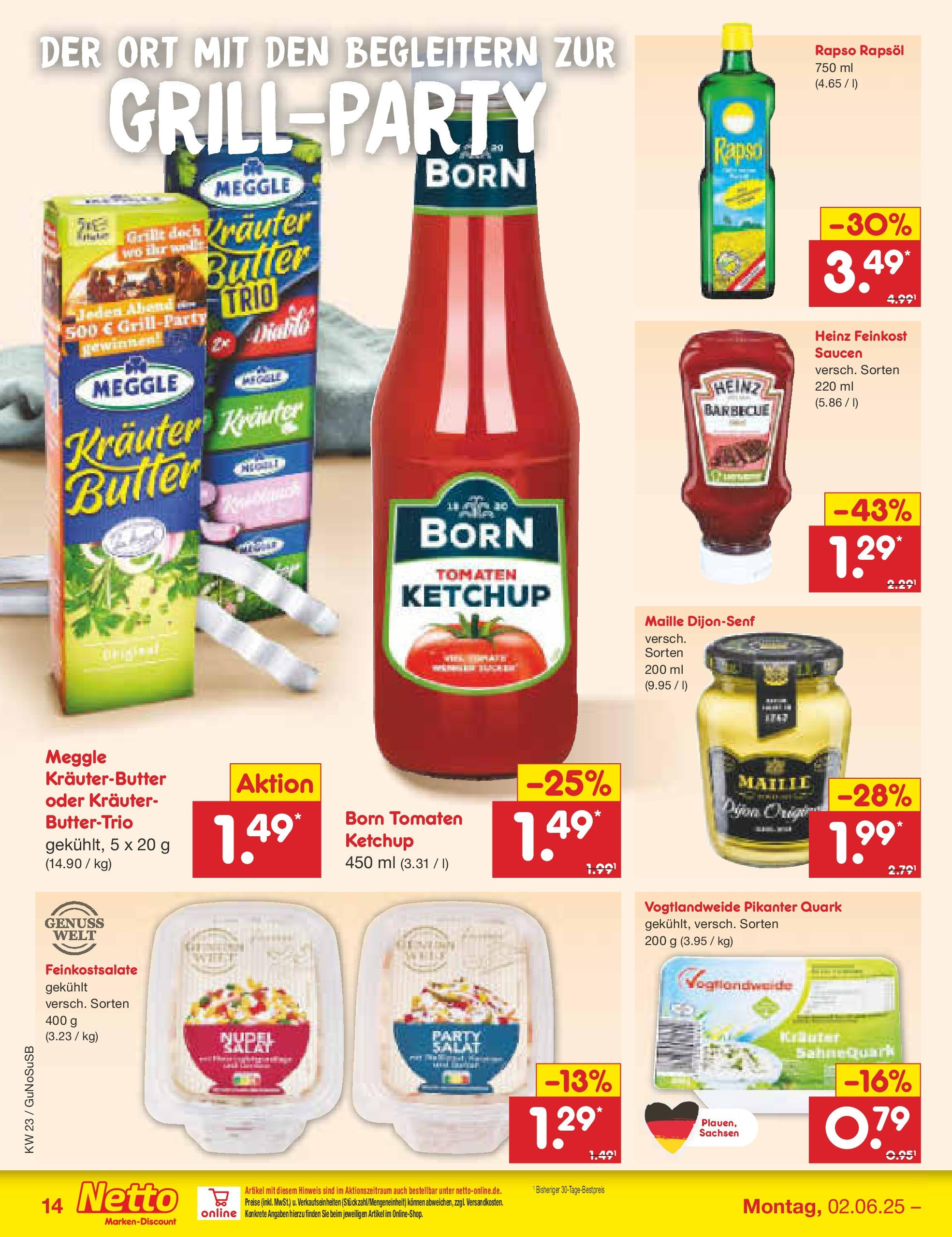 Netto Marken-Discount prospekt Rodewisch (ab 01.06.2025) » Angebote | Seite: 18 | Produkte: Kräuterbutter, Tomaten, Ketchup, Salat