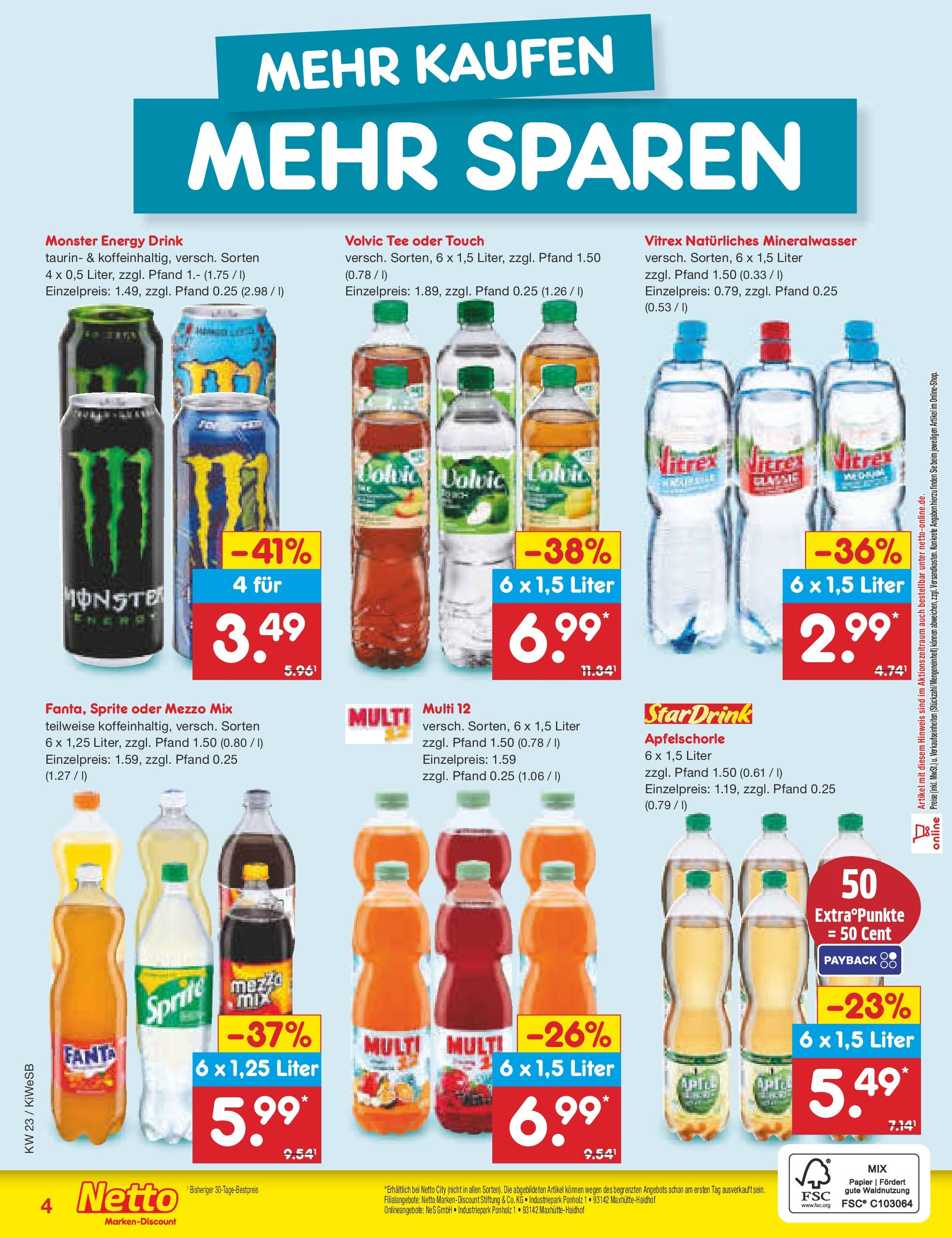Netto Marken-Discount prospekt Bad Friedrichshall (ab 01.06.2025) » Angebote | Seite: 37 | Produkte: Sprite, Apple, Monster, Oder mezzo mix