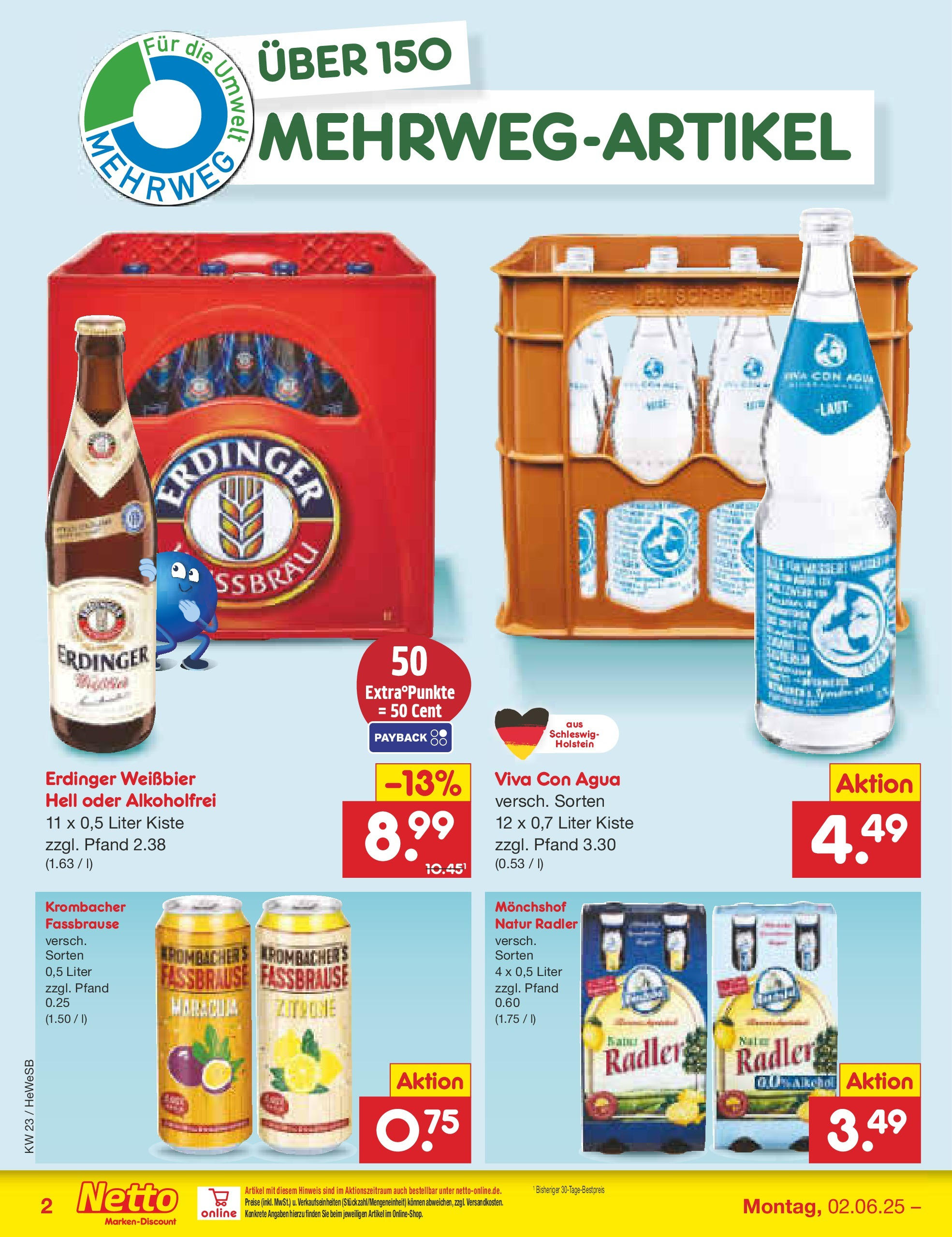 Netto Marken-Discount prospekt Brietlingen (ab 01.06.2025) » Angebote | Seite: 38 | Produkte: Monchshof, Radler, Zitrone, Fassbrause