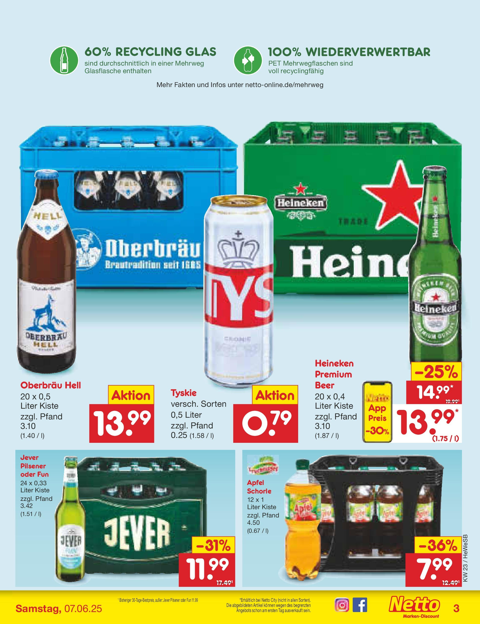 Netto Marken-Discount prospekt Brietlingen (ab 01.06.2025) » Angebote | Seite: 39 | Produkte: Tyskie, Apple, Heineken, Jever