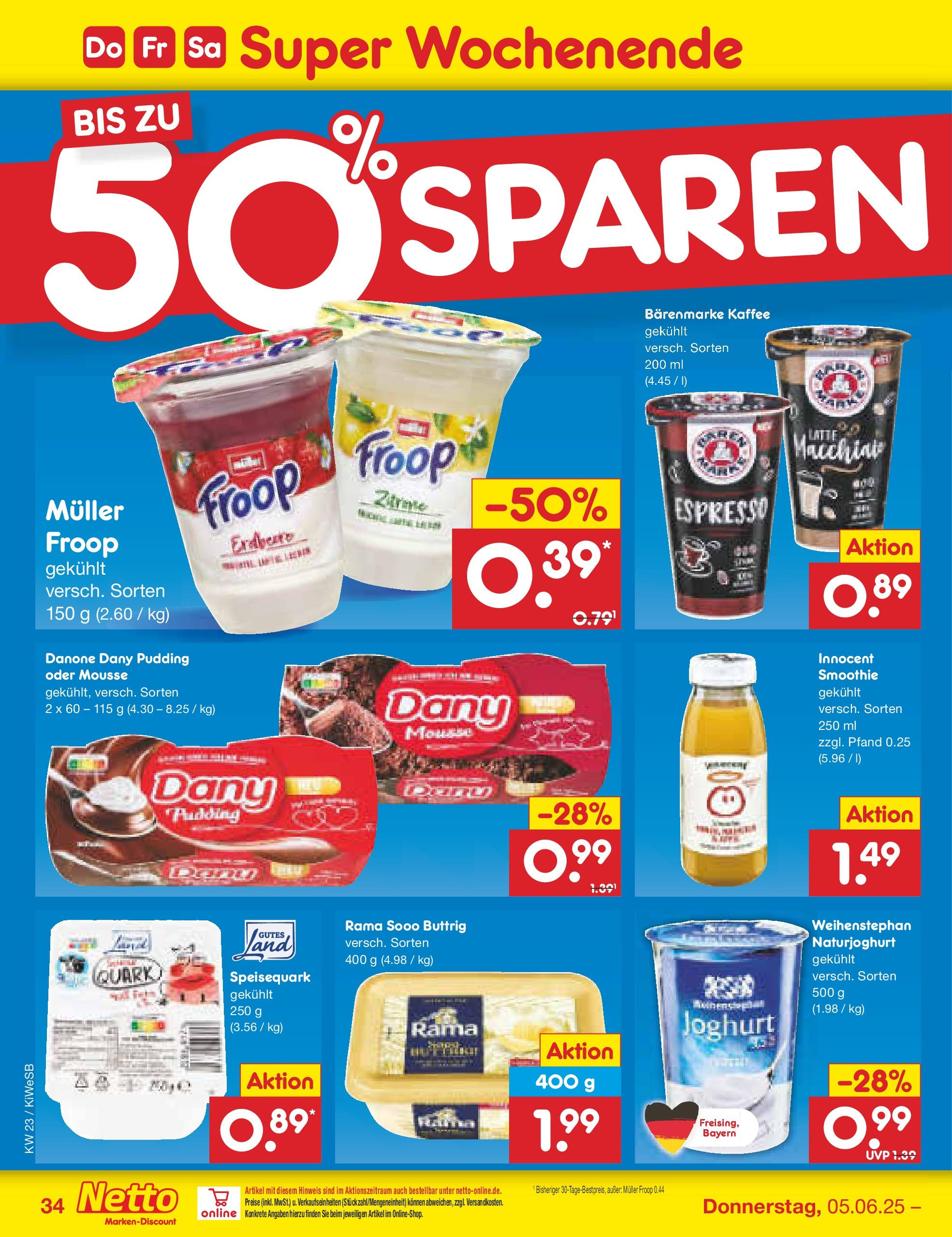 Netto Marken-Discount prospekt Bad Friedrichshall (ab 01.06.2025) » Angebote | Seite: 58 | Produkte: Froop, Quark, Joghurt, Kaffee