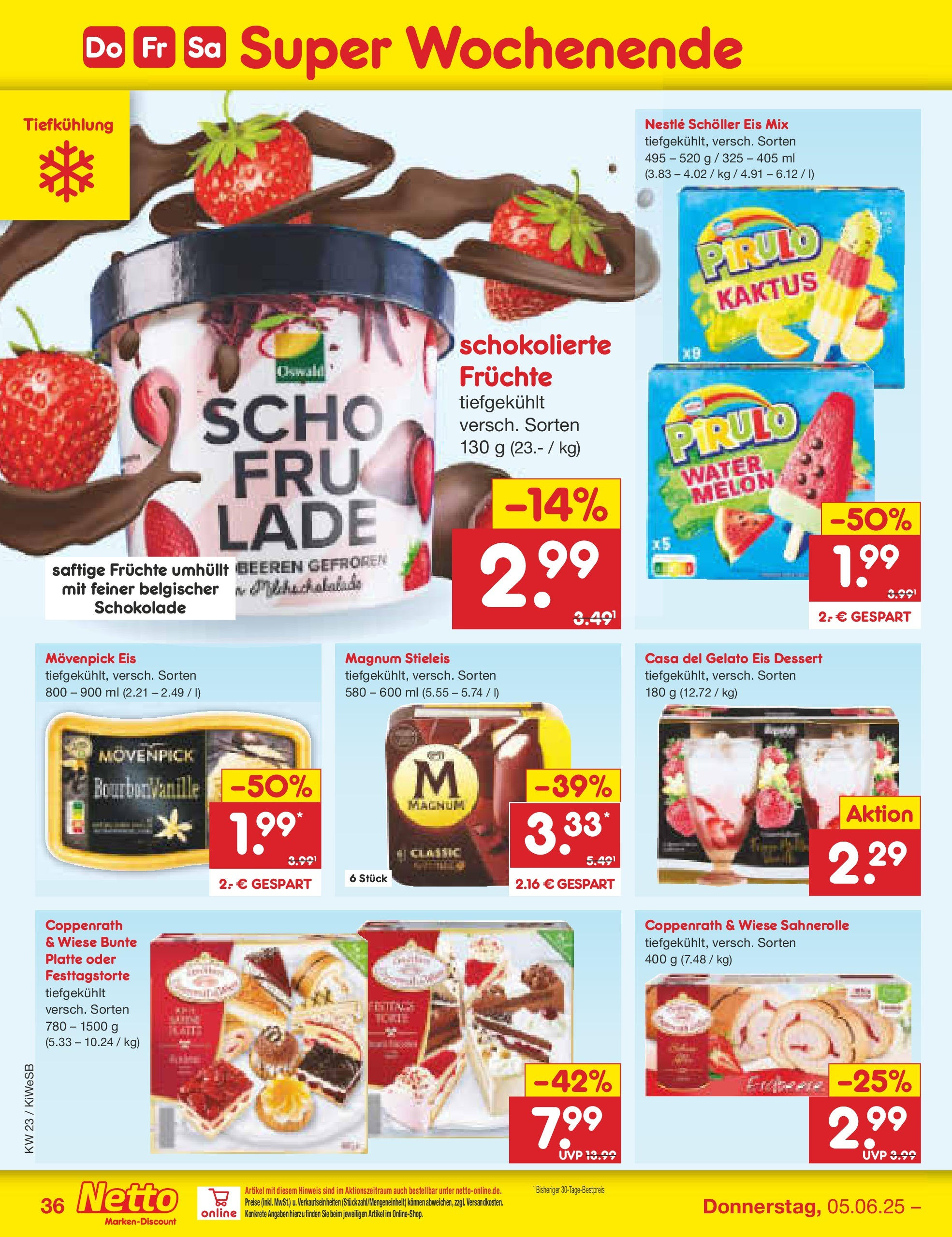 Netto Marken-Discount prospekt Bad Friedrichshall (ab 01.06.2025) » Angebote | Seite: 60 | Produkte: Schokolade, Movenpick eis, Eis