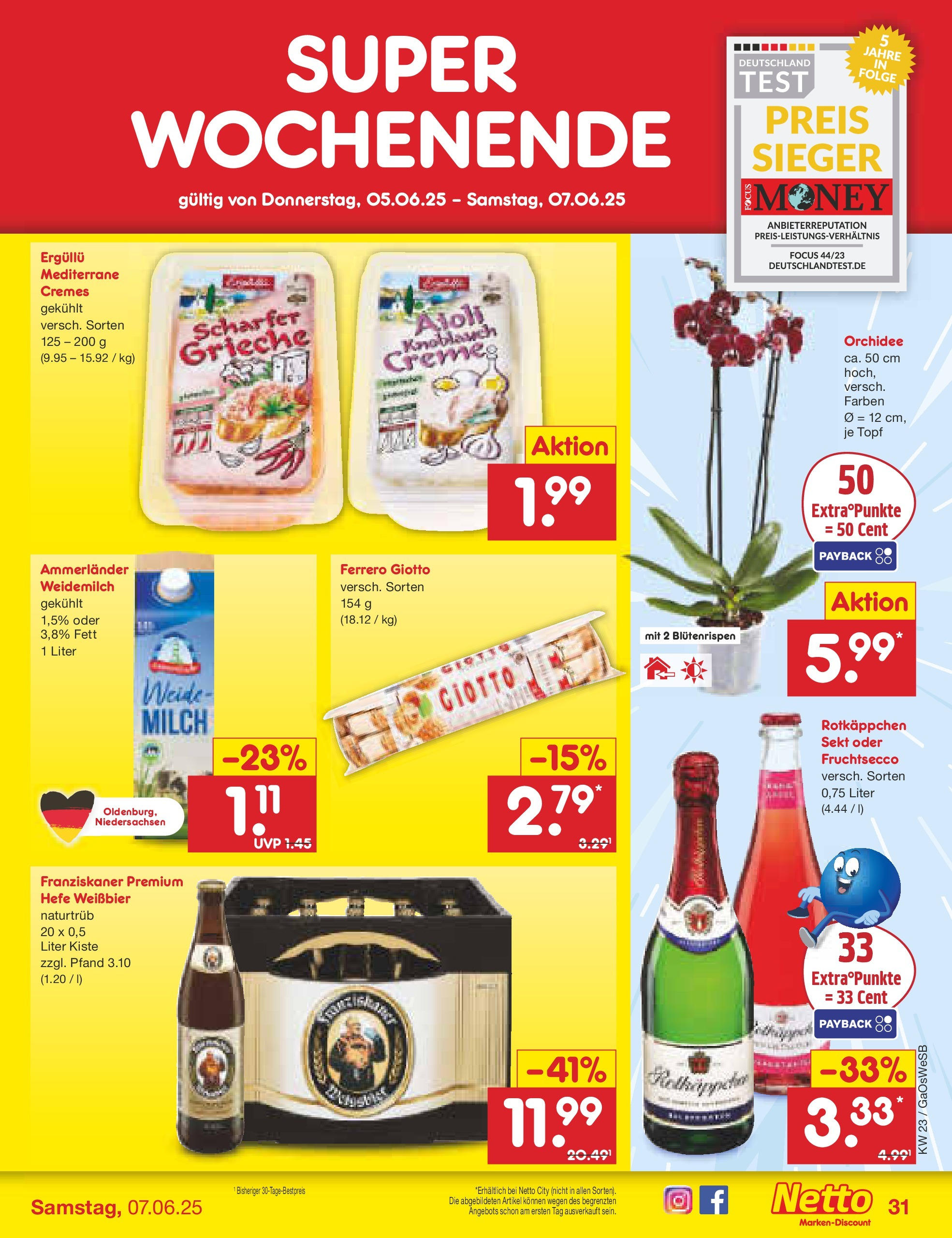 Netto Marken-Discount prospekt Moormerland (ab 01.06.2025) » Angebote | Seite: 53 | Produkte: Rotkappchen sekt, Orchidee, Weißbier, Fruchtsecco