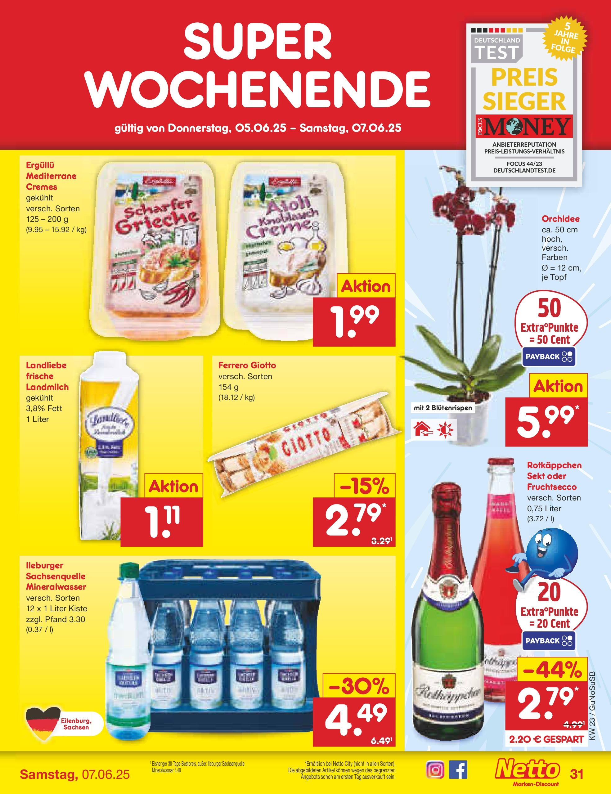Netto Marken-Discount prospekt Rodewisch (ab 01.06.2025) » Angebote | Seite: 53 | Produkte: Rotkappchen sekt, Sekt, Mineralwasser, Rotkäppchen