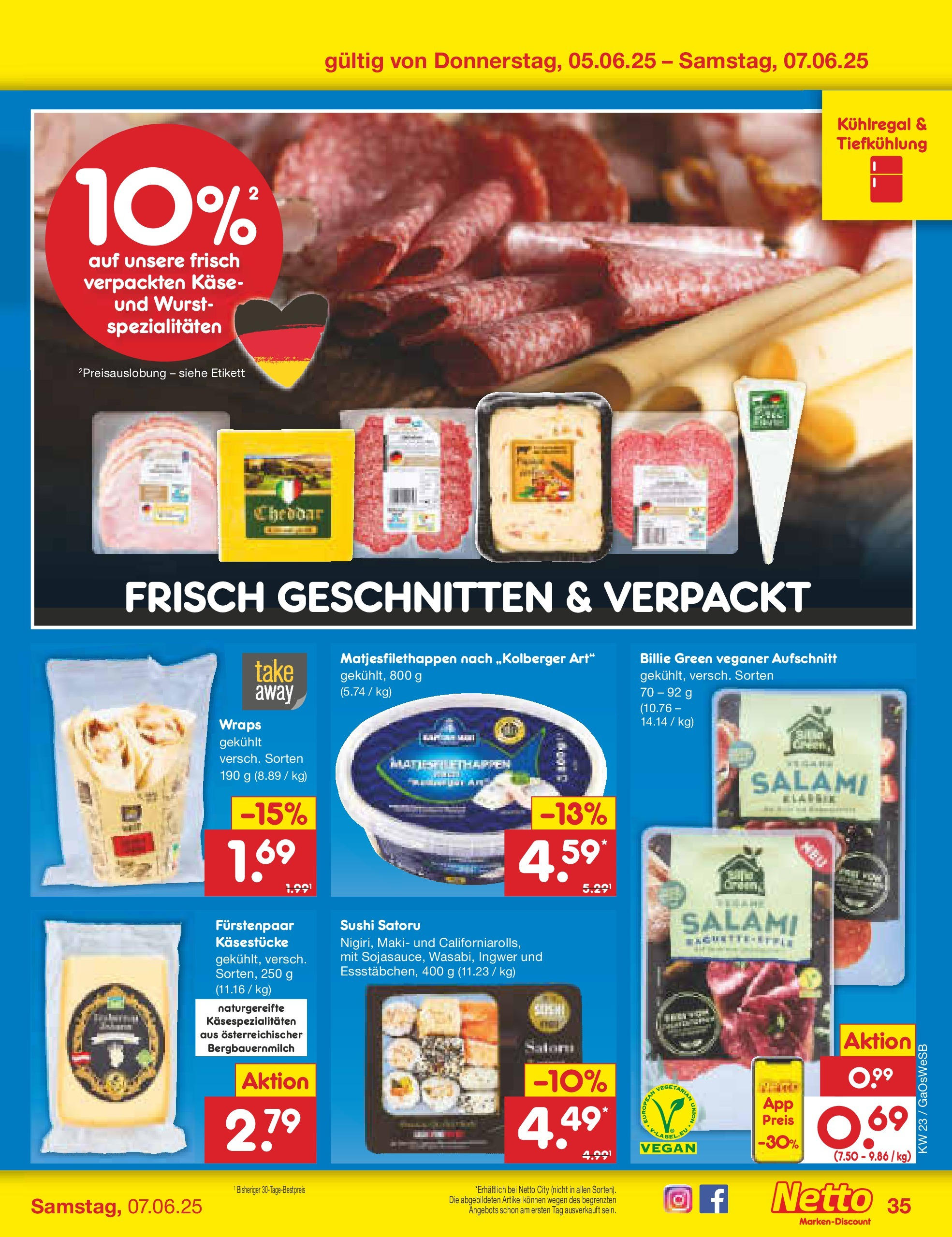 Netto Marken-Discount prospekt Moormerland (ab 01.06.2025) » Angebote | Seite: 59 | Produkte: Käse, Baguette, Wurst, Salami