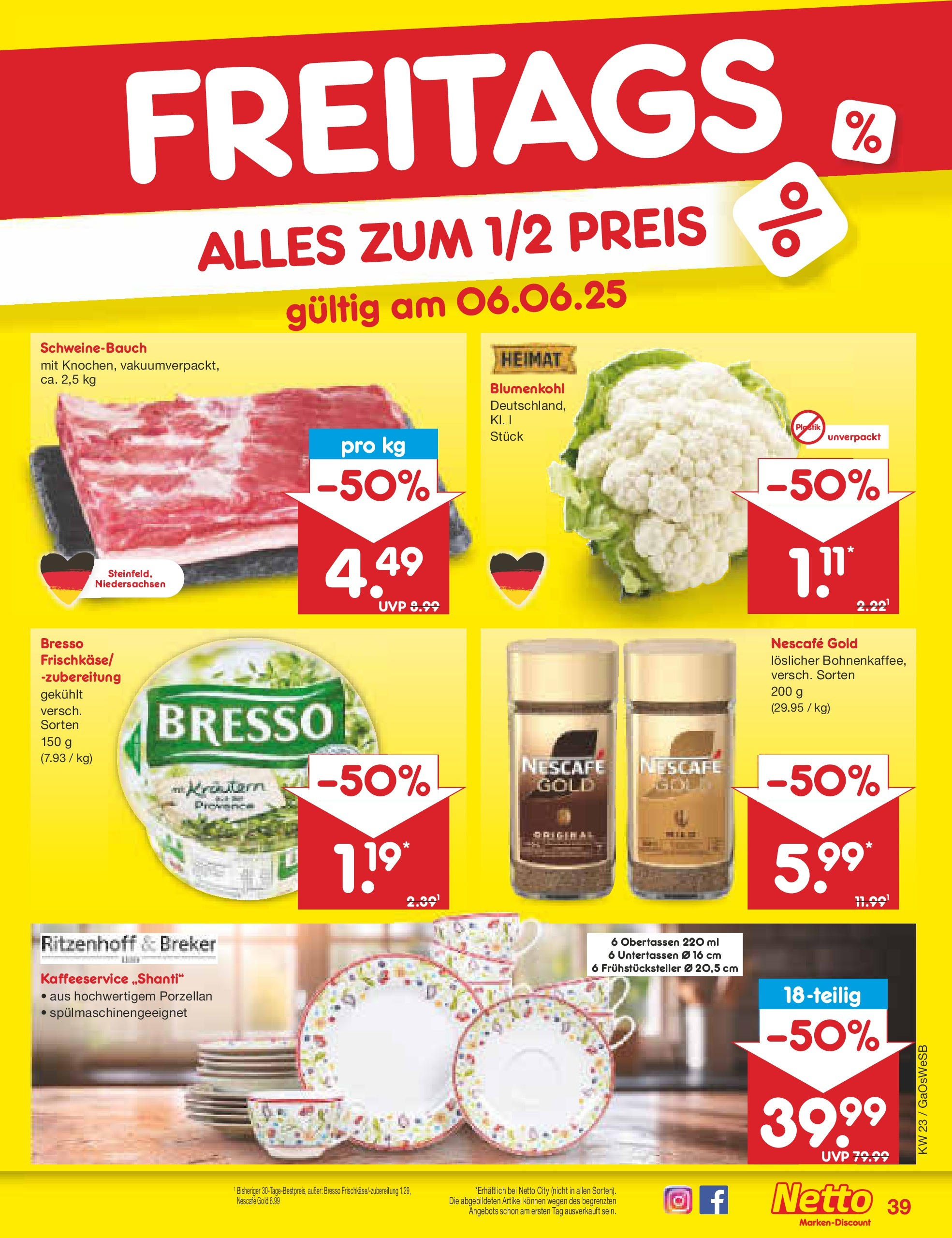 Netto Marken-Discount prospekt Moormerland (ab 01.06.2025) » Angebote | Seite: 65 | Produkte: Nescafe, Bresso, Blumenkohl, Nescafe gold
