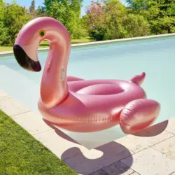 Flamant rose gonflable