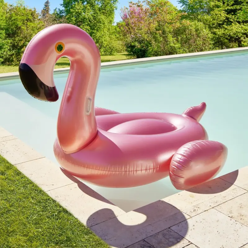 Flamant rose gonflable