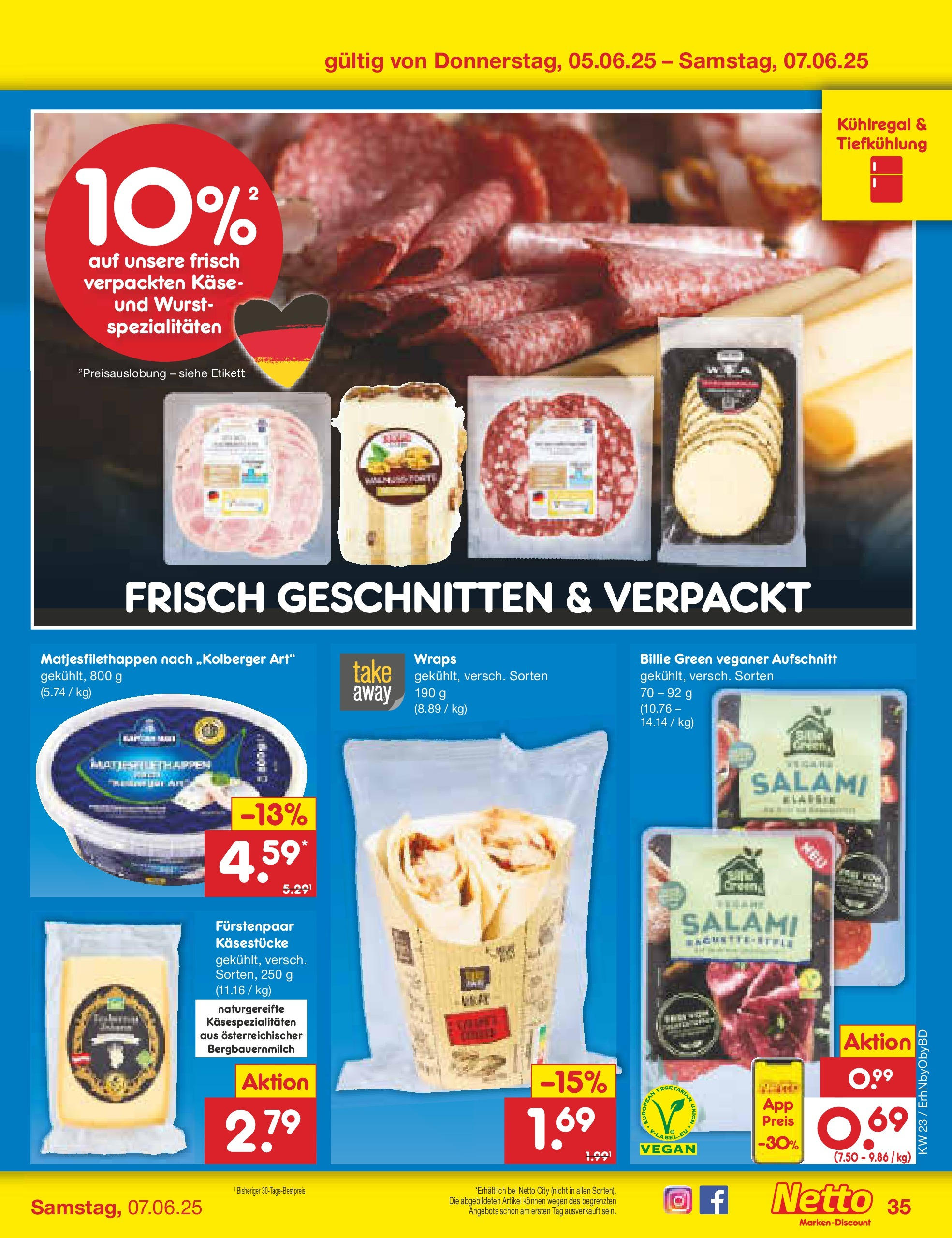 Netto Marken-Discount prospekt Velden (ab 01.06.2025) » Angebote | Seite: 59 | Produkte: Käse, Baguette, Wurst, Salami